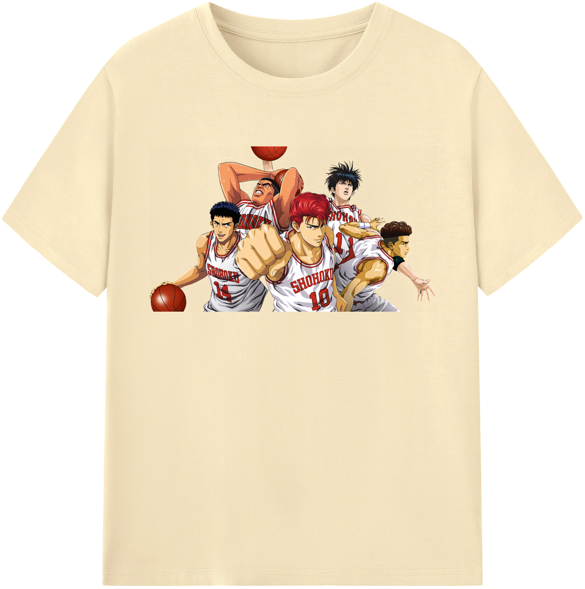 SLAM DUNK／スラムダンク 綿100％半袖Tシャツ（フロントプリント）