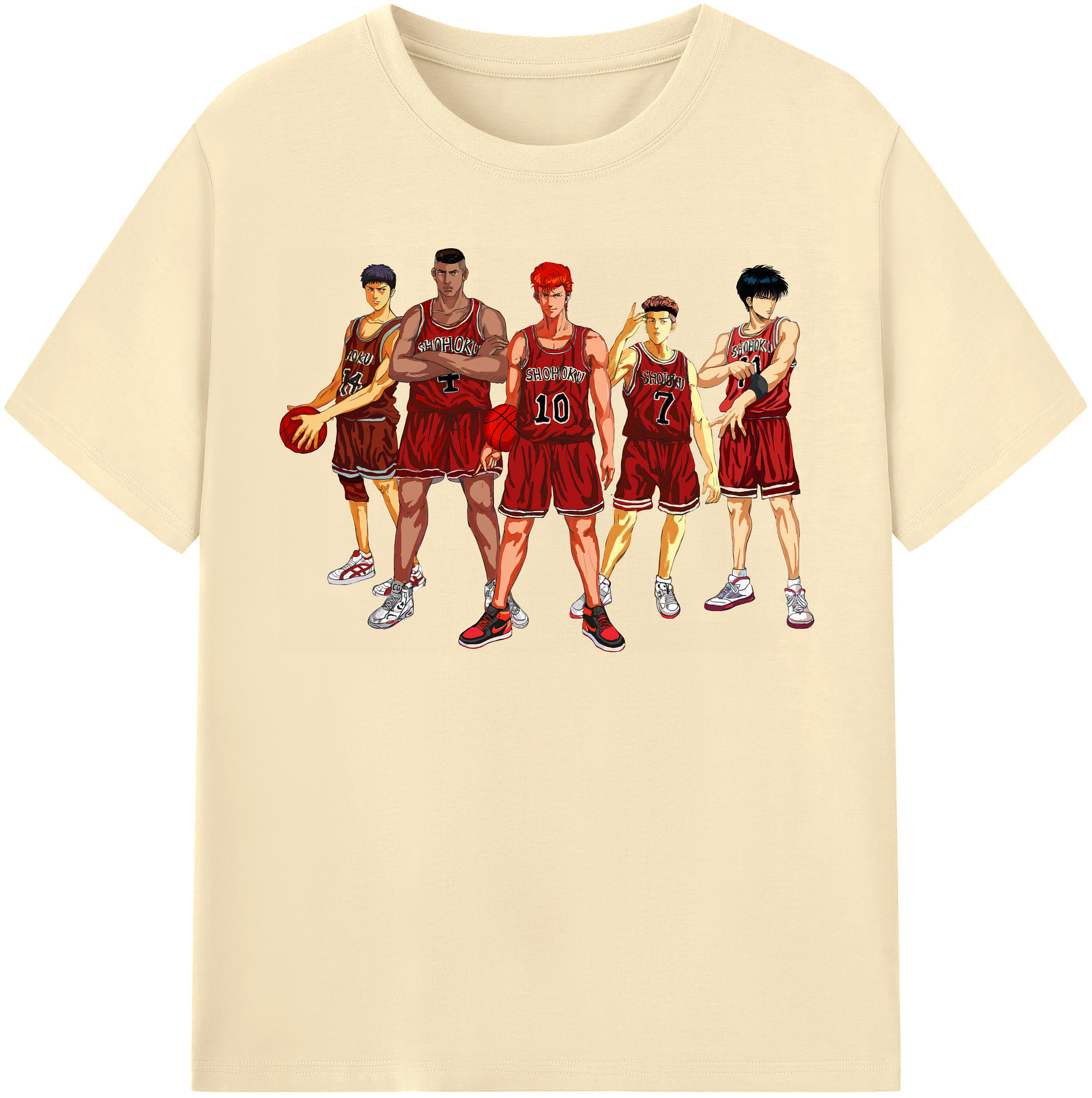 SLAM DUNK／スラムダンク 綿100％半袖Tシャツ（フロントプリント）