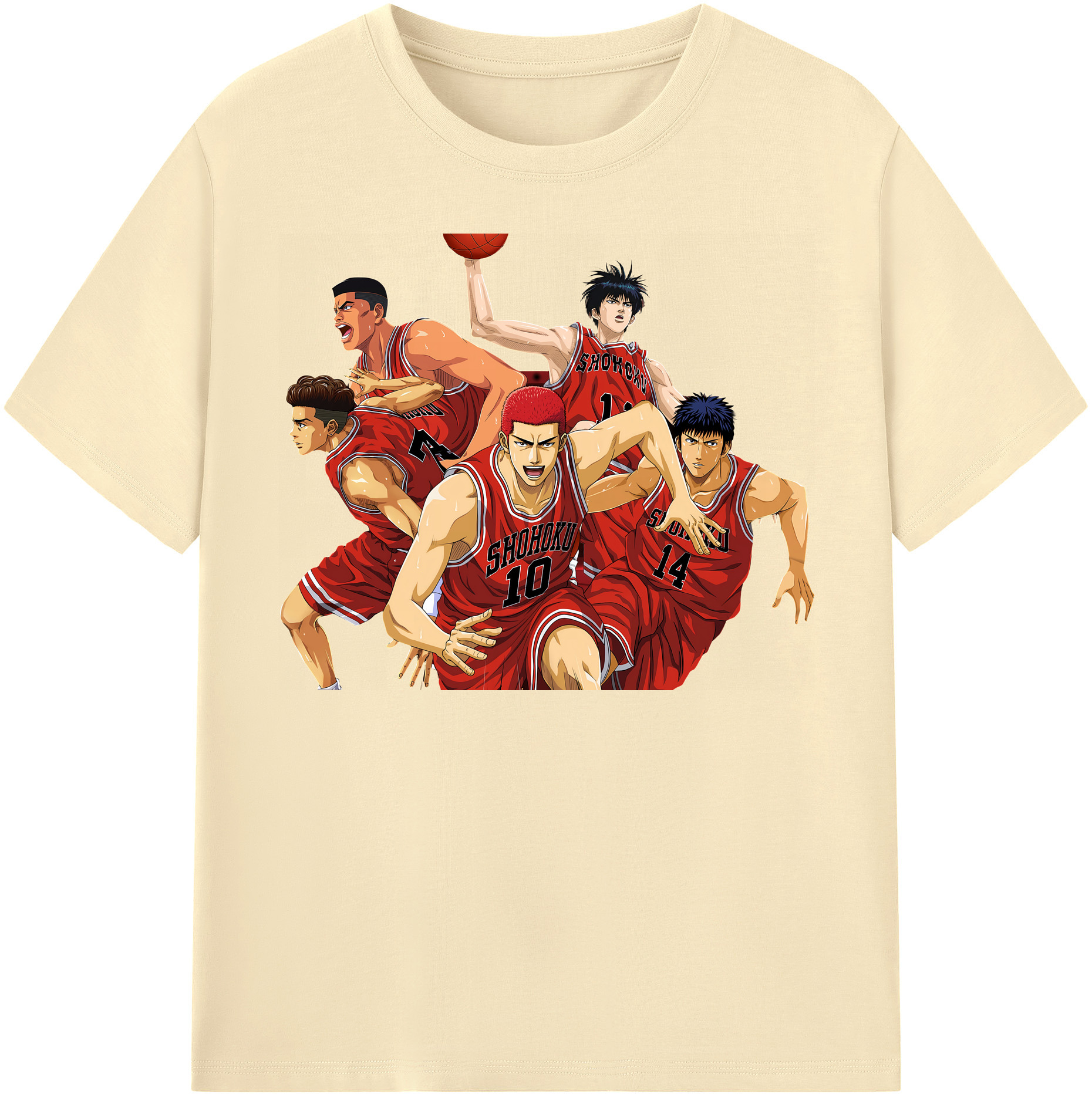 SLAM DUNK／スラムダンク 綿100％半袖Tシャツ（フロントプリント）