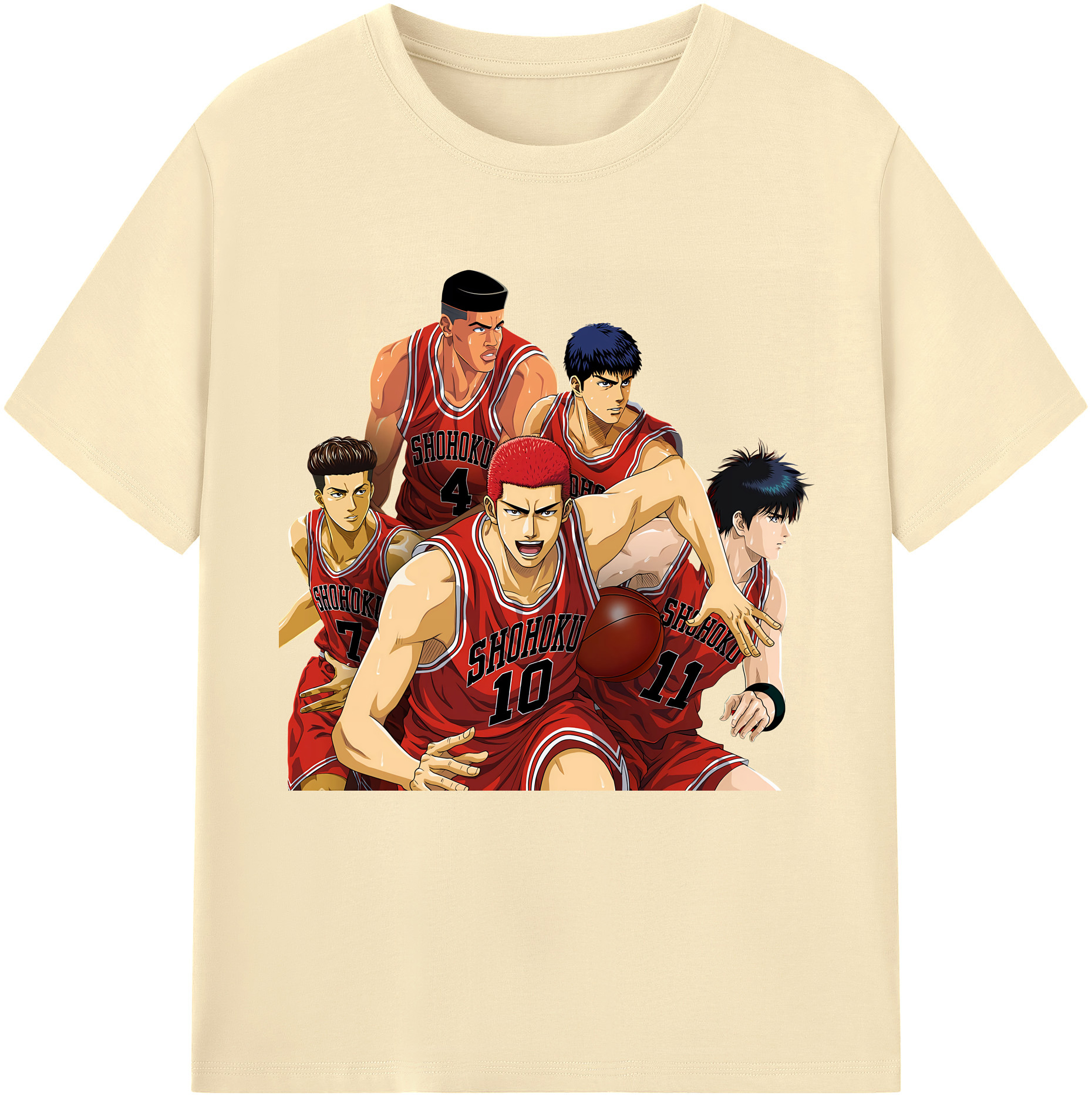 SLAM DUNK／スラムダンク 綿100％半袖Tシャツ（フロントプリント）