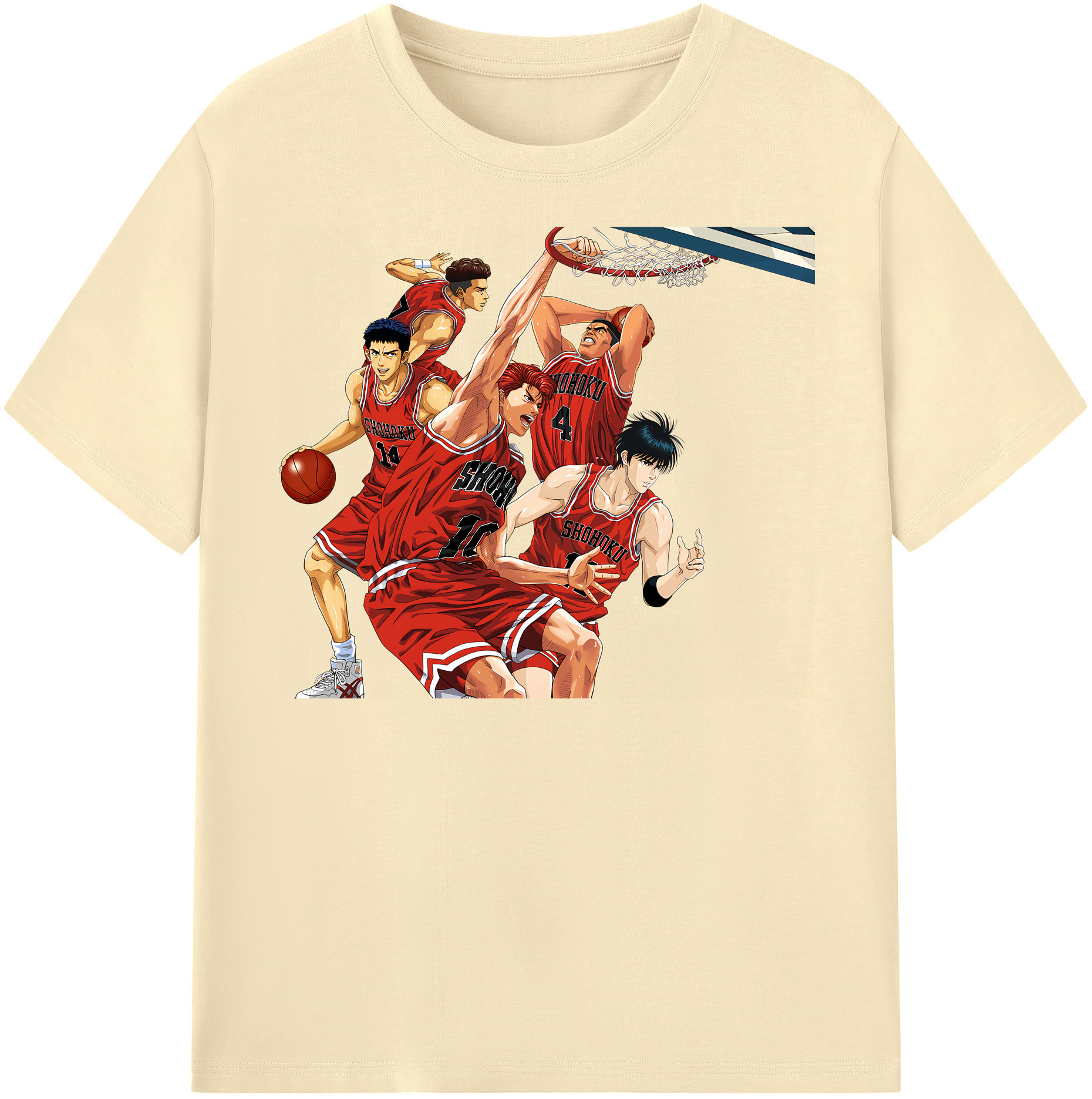 SLAM DUNK／スラムダンク 綿100％半袖Tシャツ（フロントプリント）