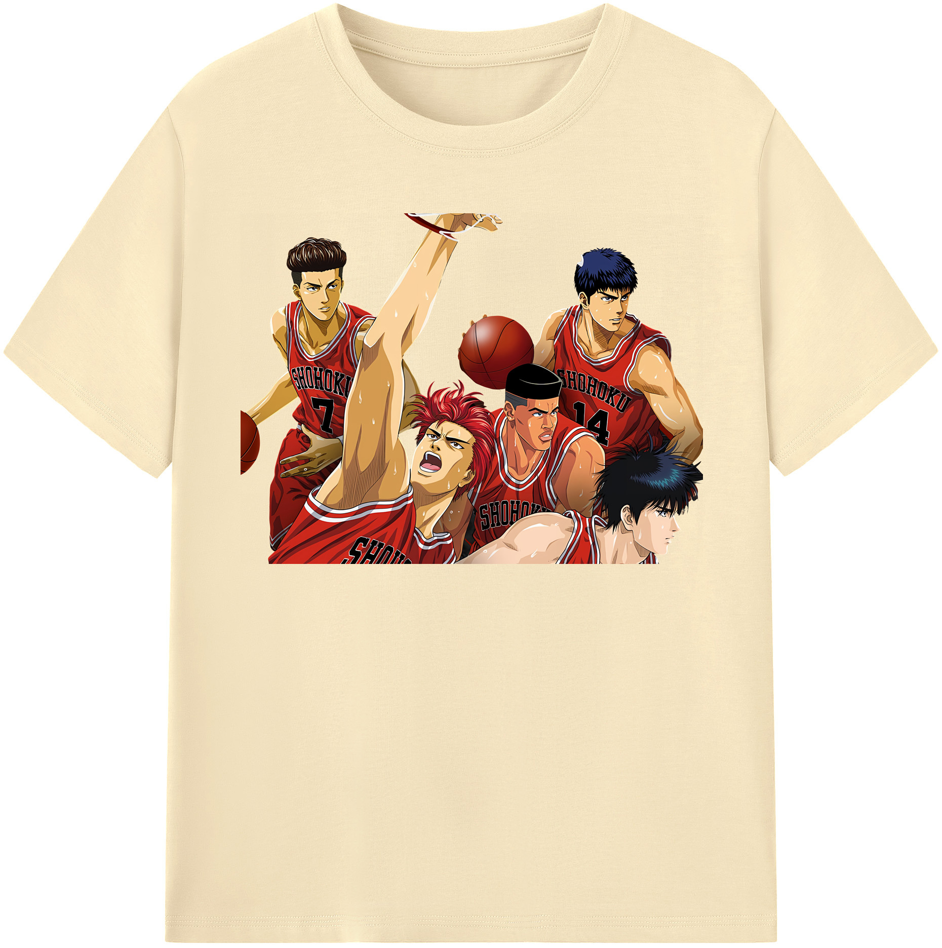 SLAM DUNK／スラムダンク 綿100％半袖Tシャツ（フロントプリント）