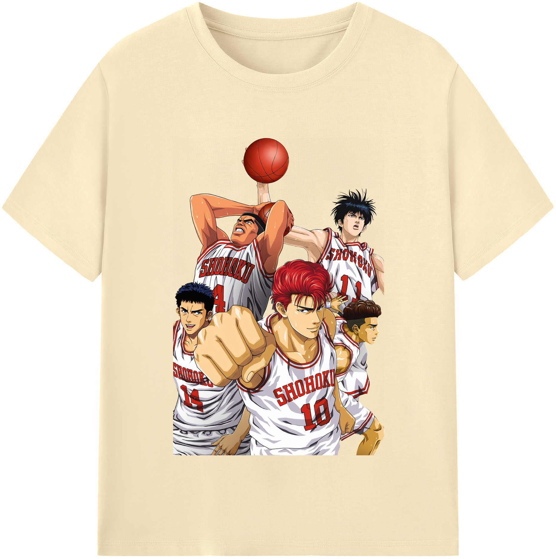 SLAM DUNK／スラムダンク 綿100％半袖Tシャツ（フロントプリント）