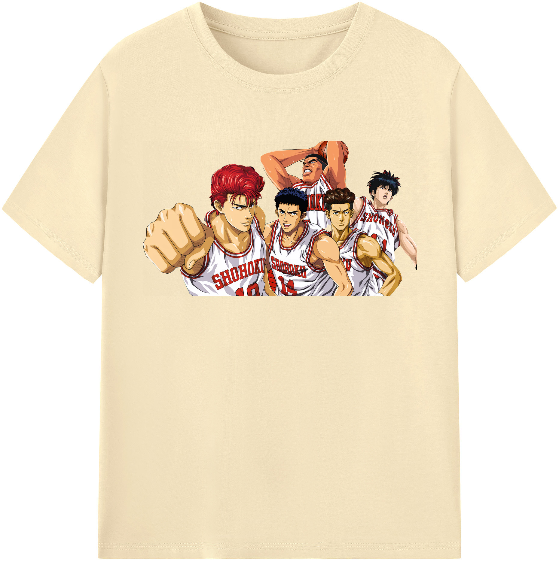 SLAM DUNK／スラムダンク 綿100％半袖Tシャツ（フロントプリント）