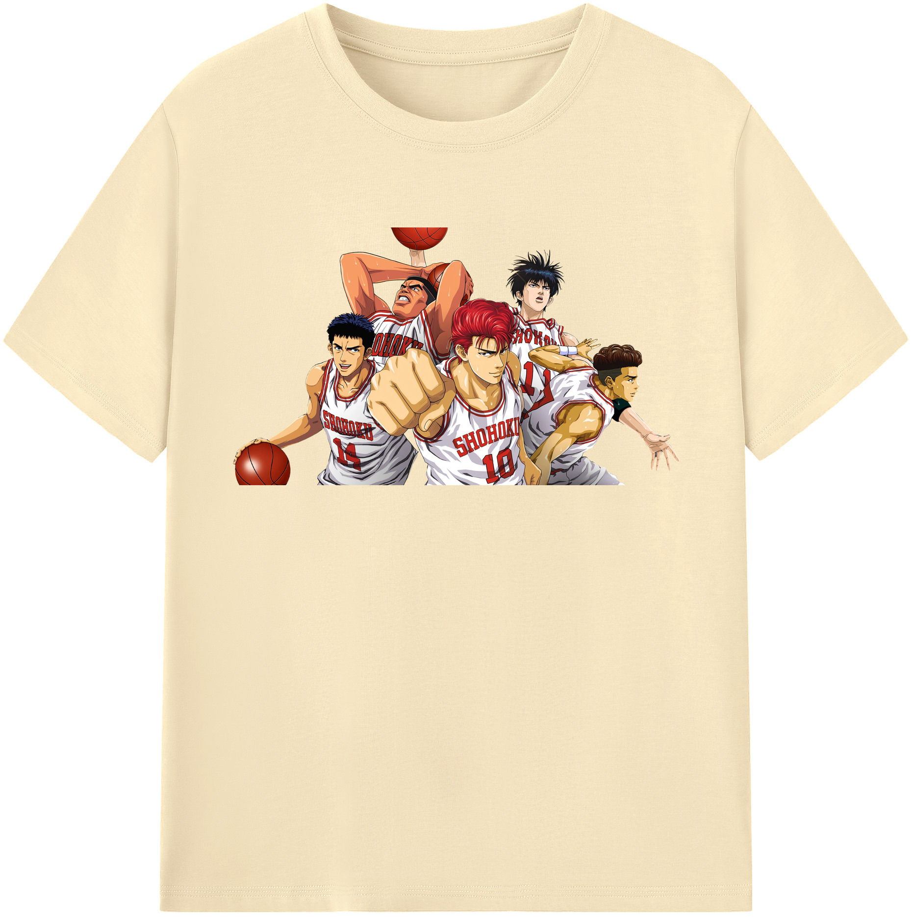 SLAM DUNK／スラムダンク 綿100％半袖Tシャツ（フロントプリント）