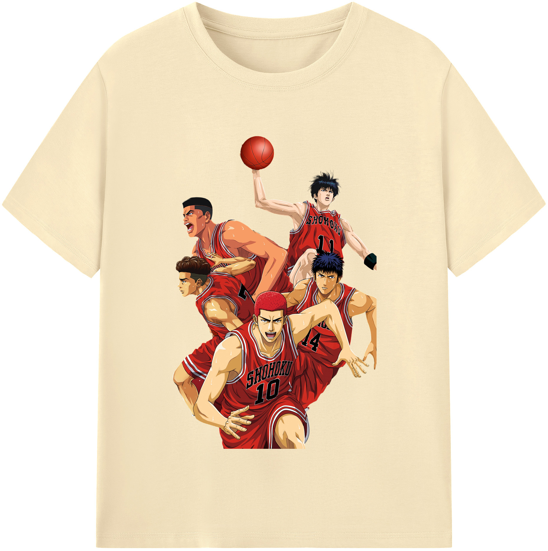 SLAM DUNK／スラムダンク 綿100％半袖Tシャツ（フロントプリント）