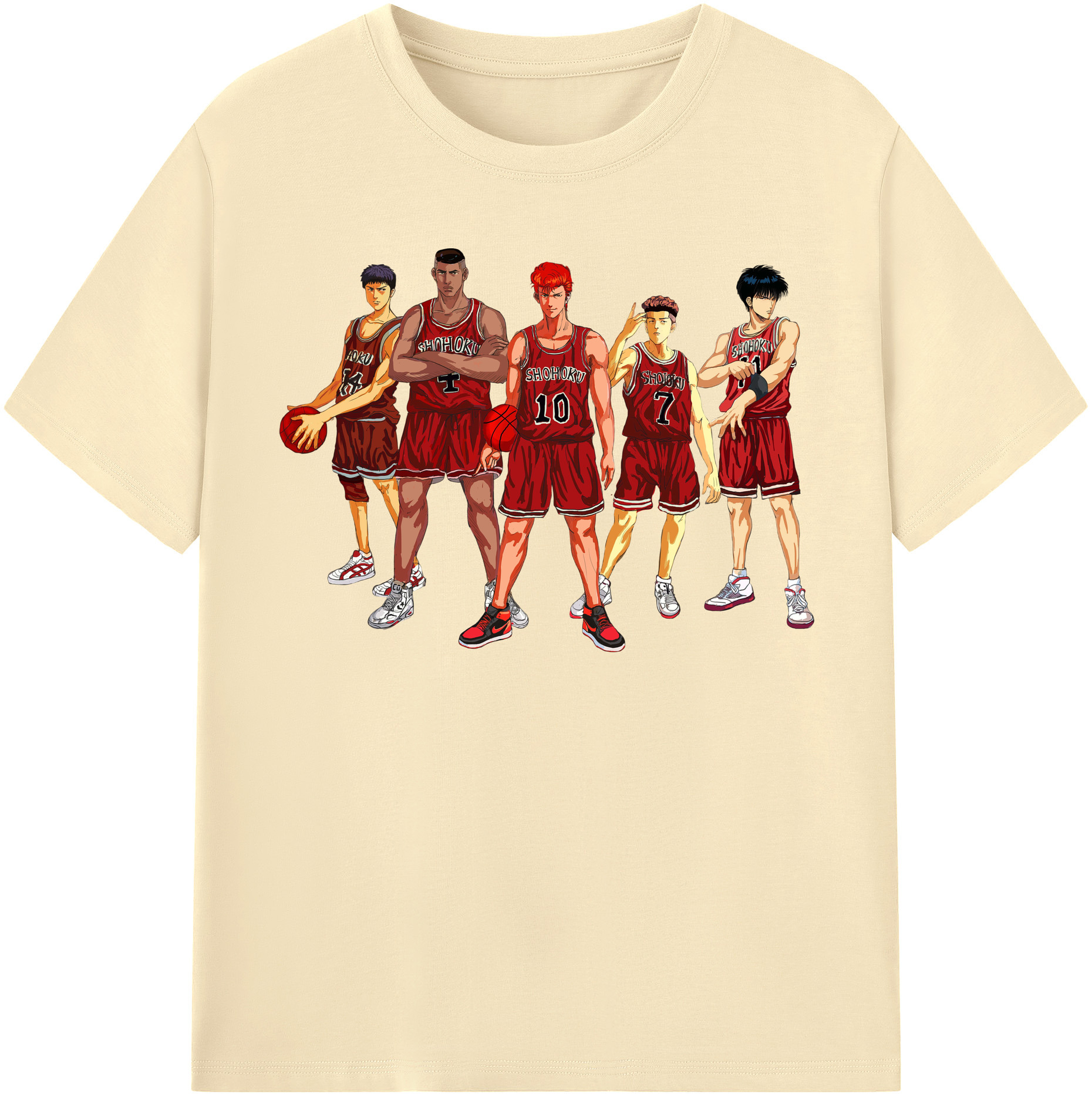 SLAM DUNK／スラムダンク 綿100％半袖Tシャツ（フロントプリント）