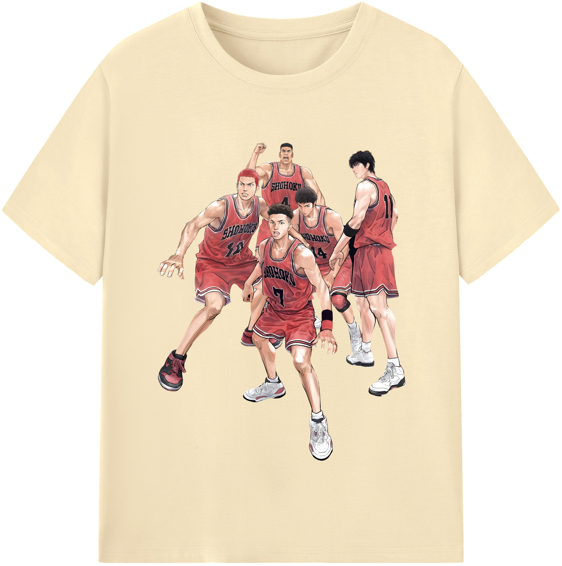 SLAM DUNK／スラムダンク 綿100％半袖Tシャツ（フロントプリント）