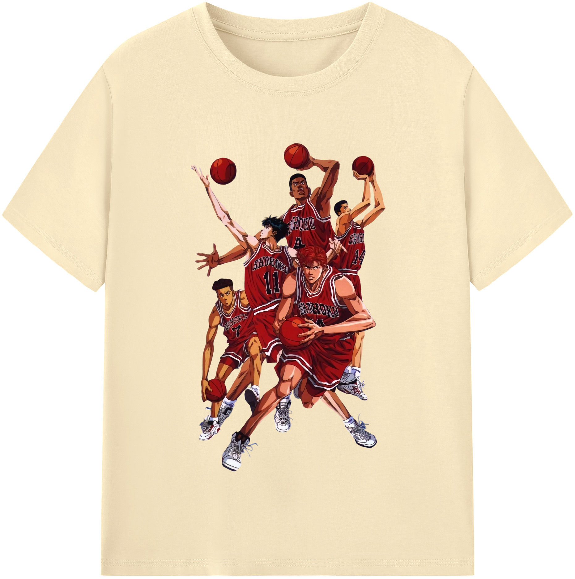 SLAM DUNK／スラムダンク 綿100％半袖Tシャツ（フロントプリント）