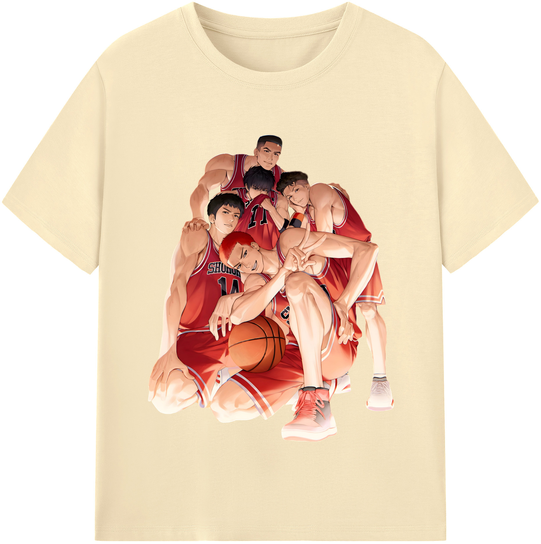 SLAM DUNK／スラムダンク 綿100％半袖Tシャツ（フロントプリント）
