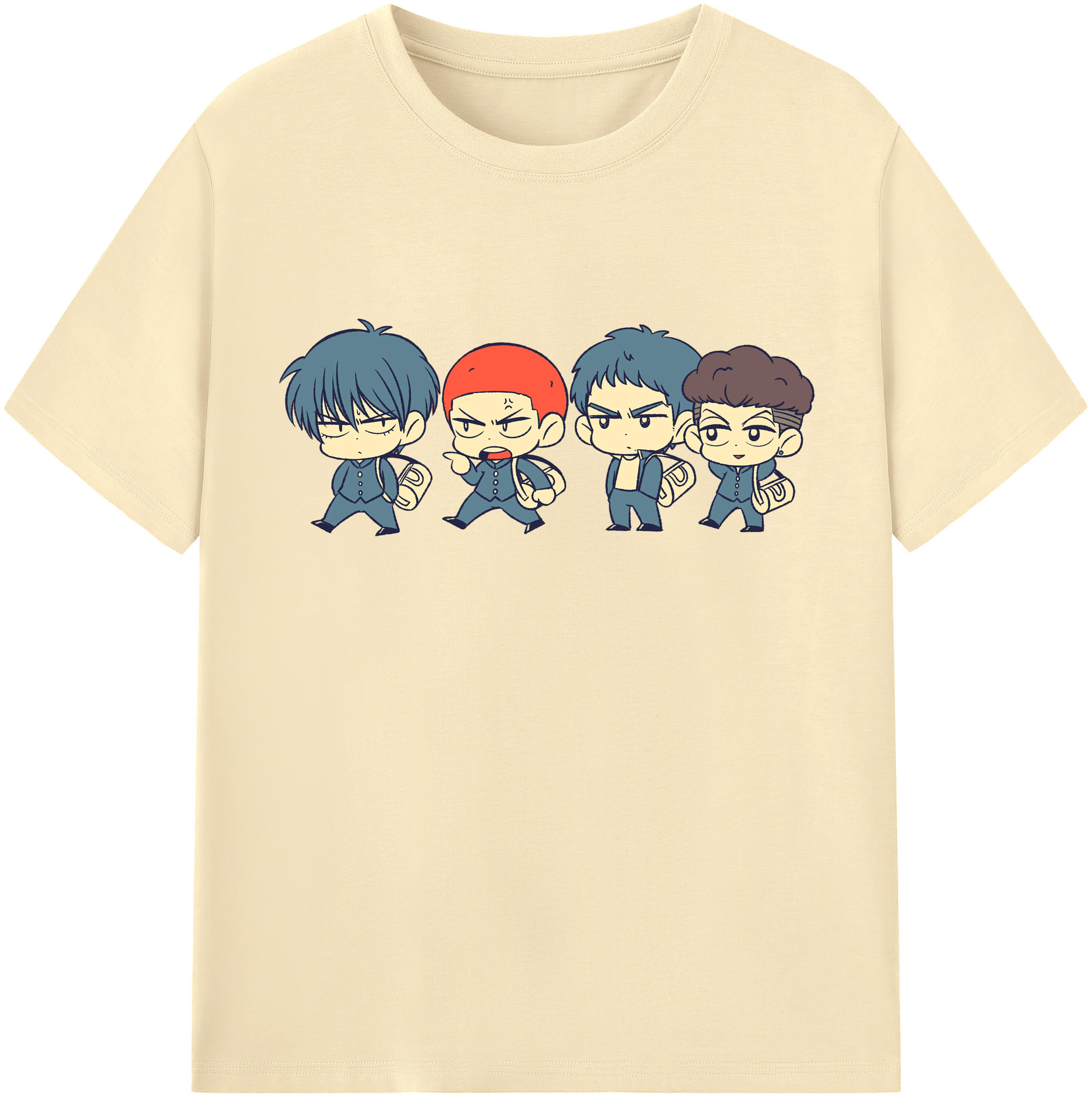 SLAM DUNK／スラムダンク 綿100％半袖Tシャツ（フロントプリント）