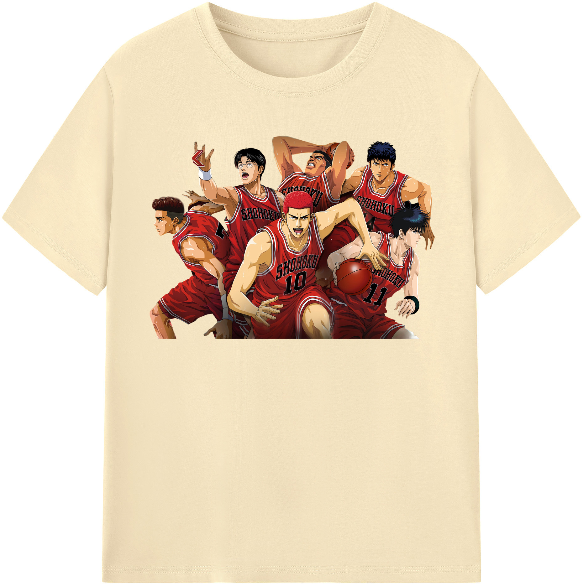 SLAM DUNK／スラムダンク 綿100％半袖Tシャツ（フロントプリント）
