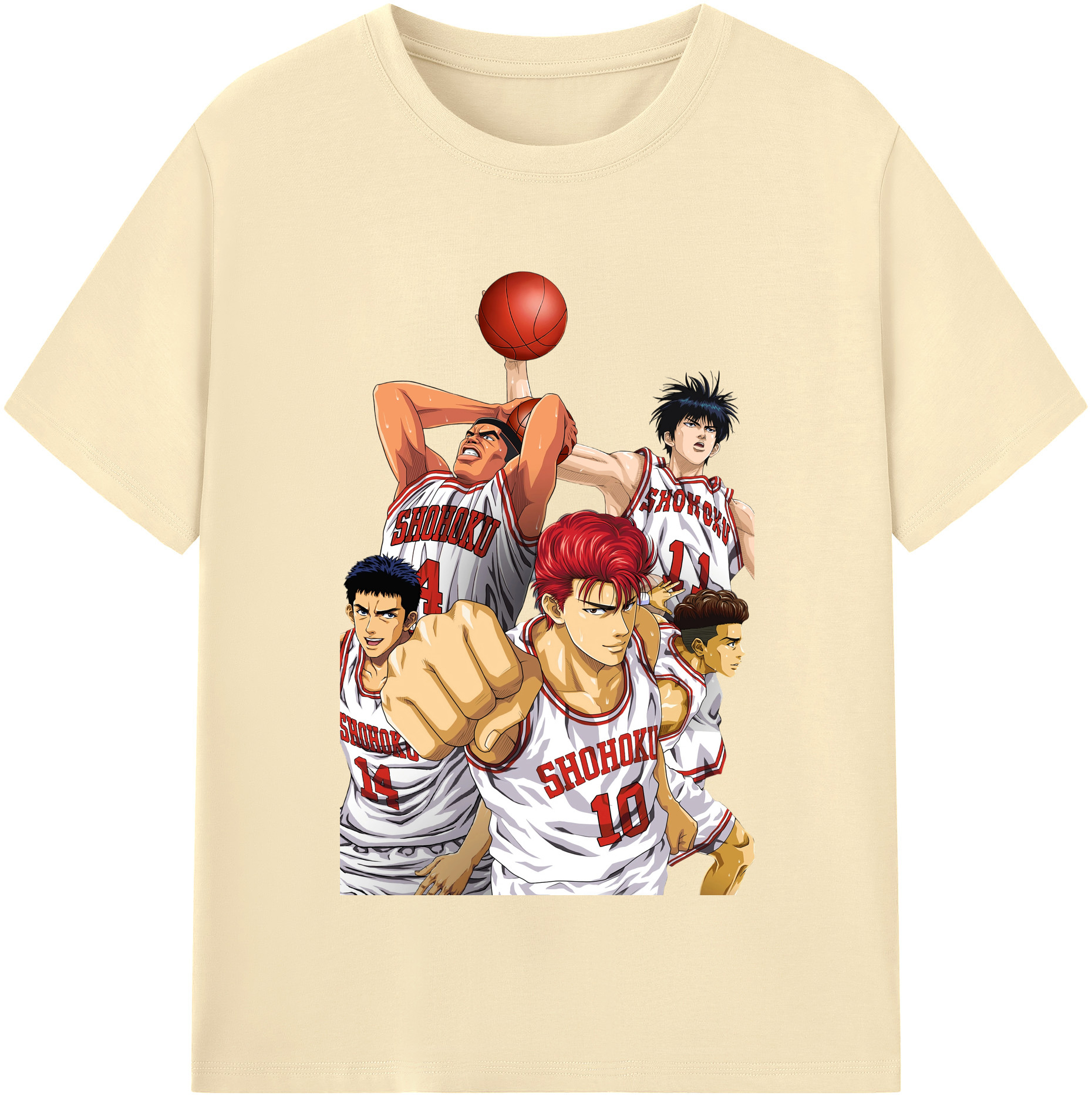 SLAM DUNK／スラムダンク 綿100％半袖Tシャツ（フロントプリント）