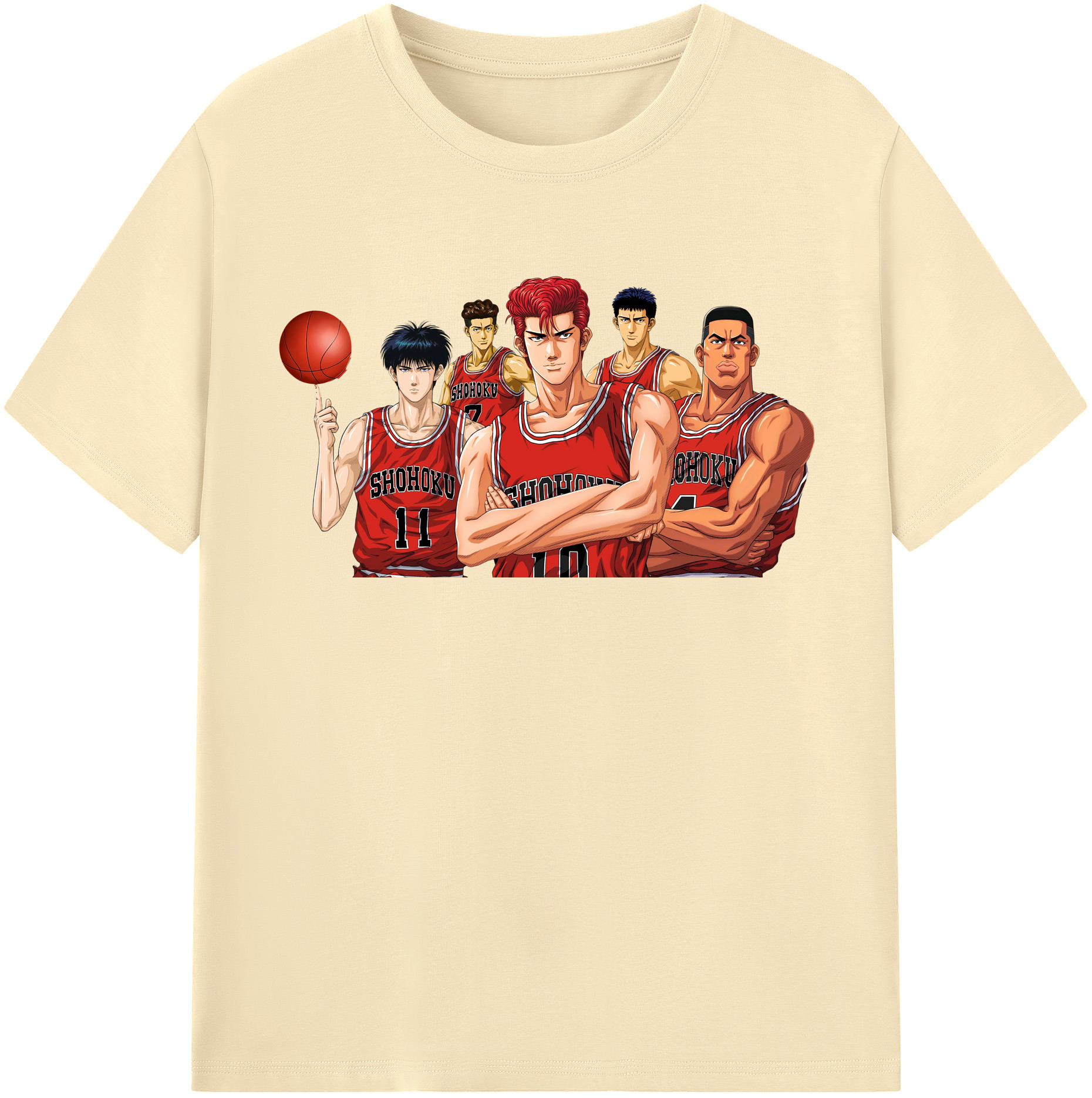 SLAM DUNK／スラムダンク 綿100％半袖Tシャツ（フロントプリント）
