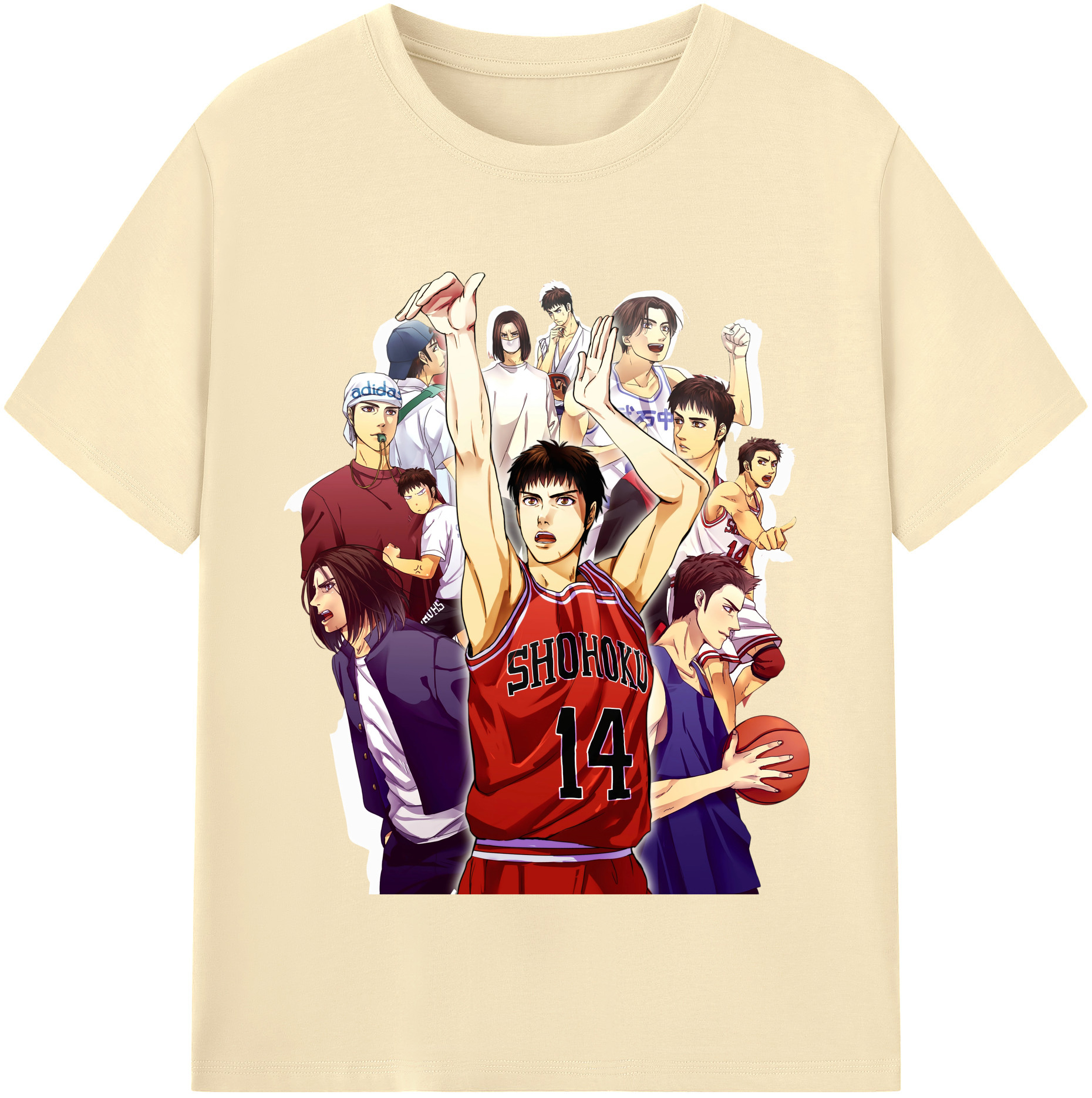 SLAM DUNK／スラムダンク 綿100％半袖Tシャツ（フロントプリント）