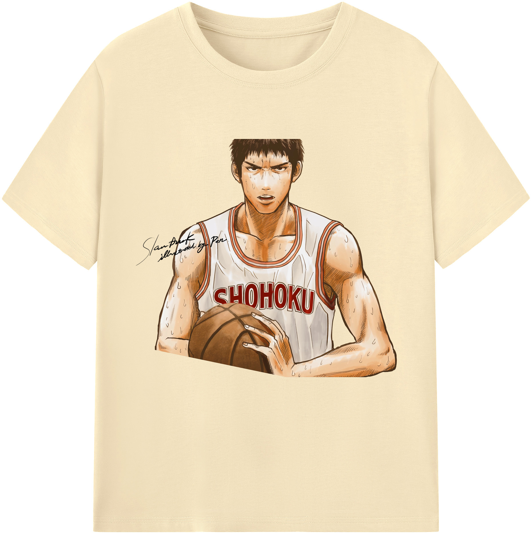 SLAM DUNK／スラムダンク 綿100％半袖Tシャツ（フロントプリント）
