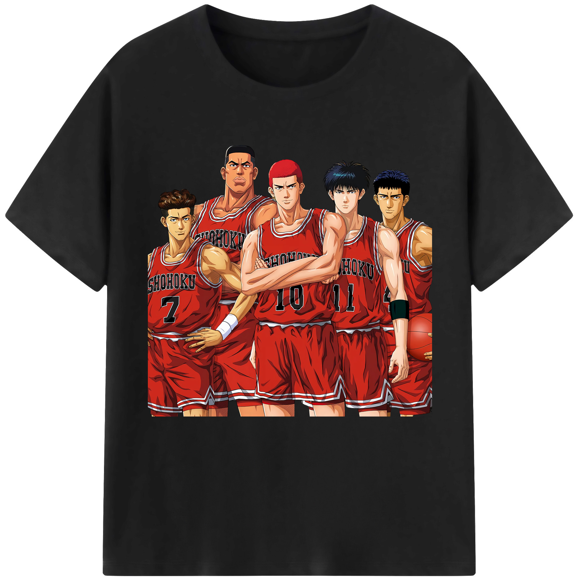 SLAM DUNK／スラムダンク 綿100％半袖Tシャツ（フロントプリント）