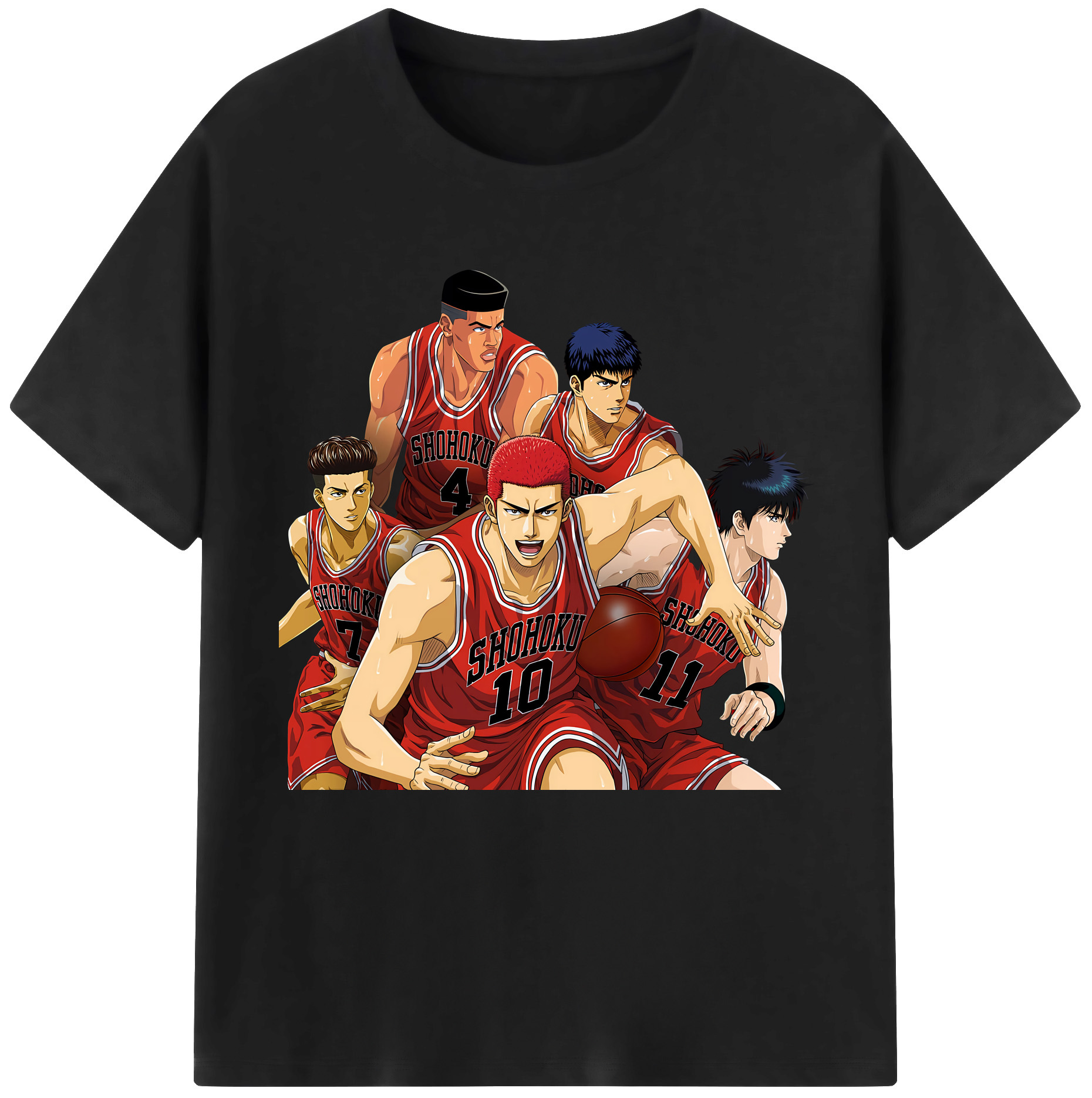 SLAM DUNK／スラムダンク 綿100％半袖Tシャツ（フロントプリント）