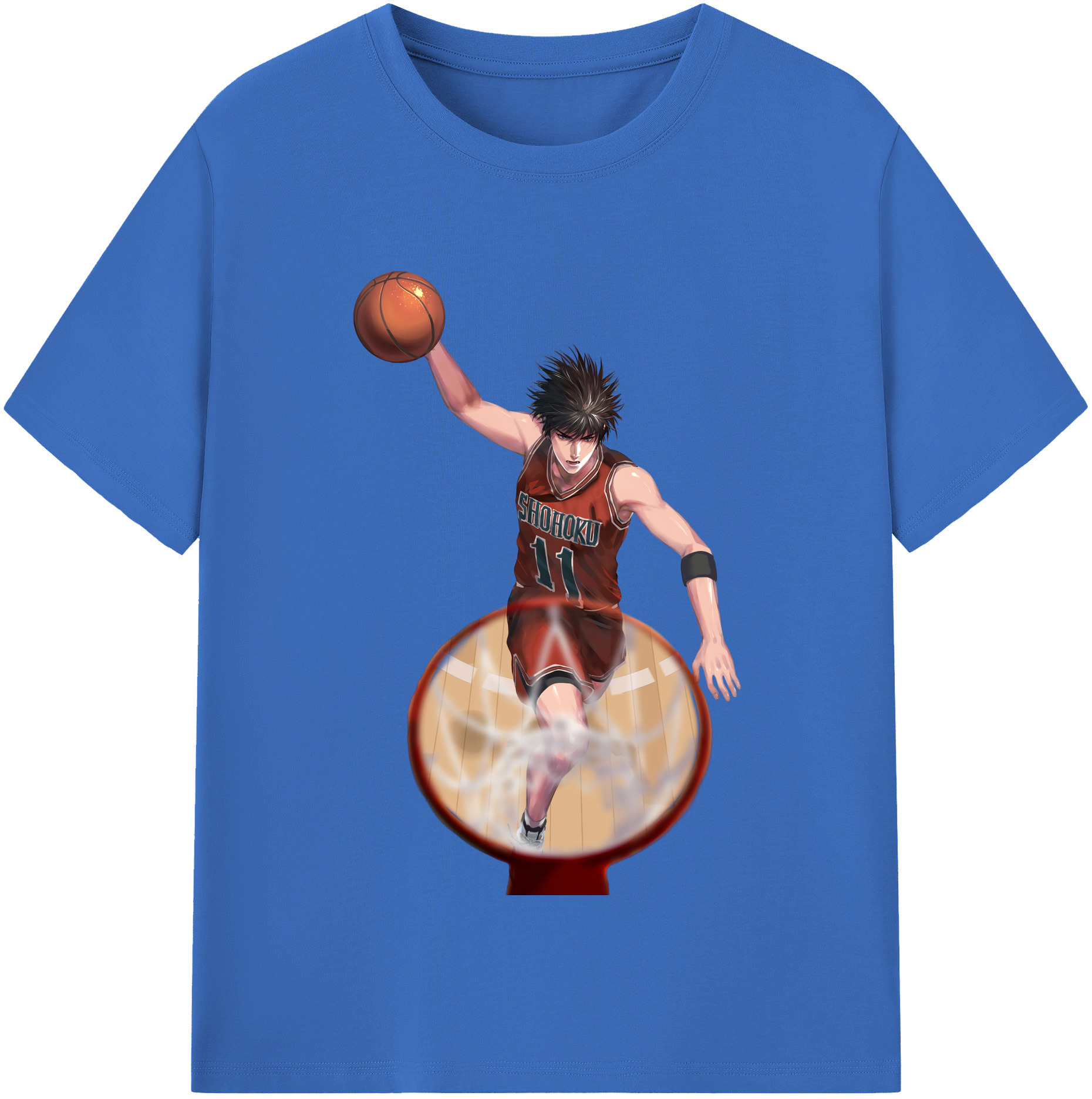 SLAM DUNK／スラムダンク 綿100％半袖Tシャツ（フロントプリント）