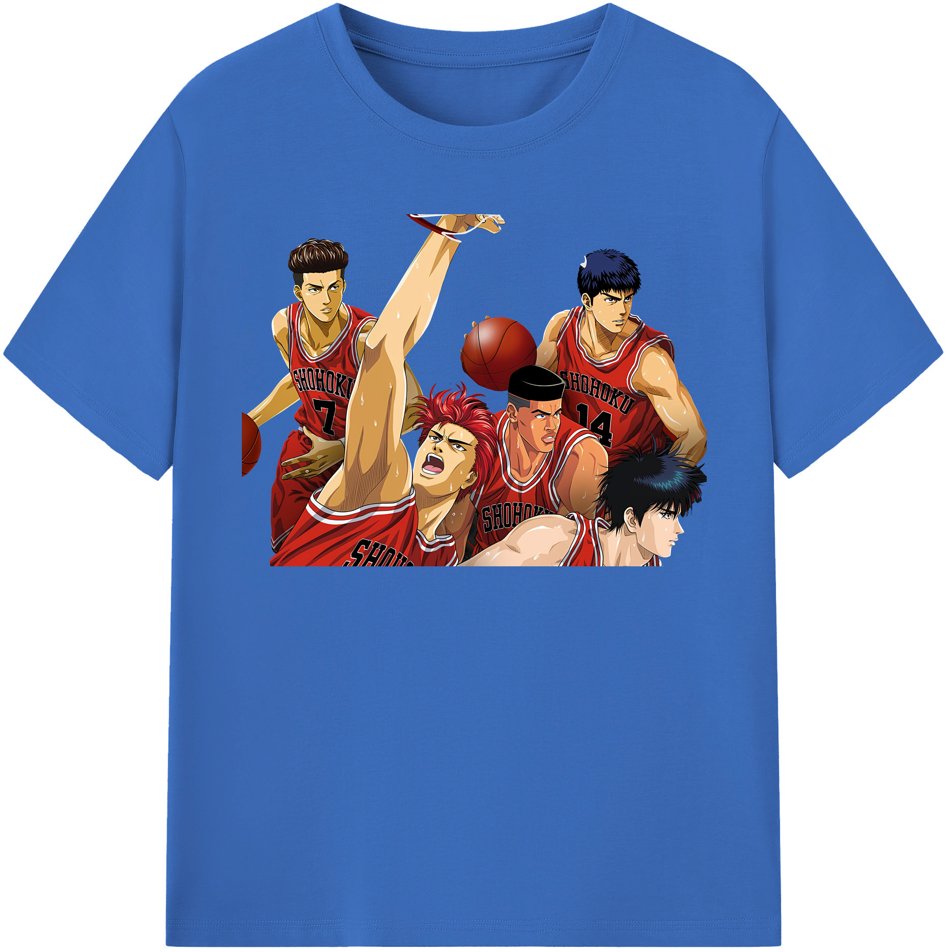 SLAM DUNK／スラムダンク 綿100％半袖Tシャツ（フロントプリント）