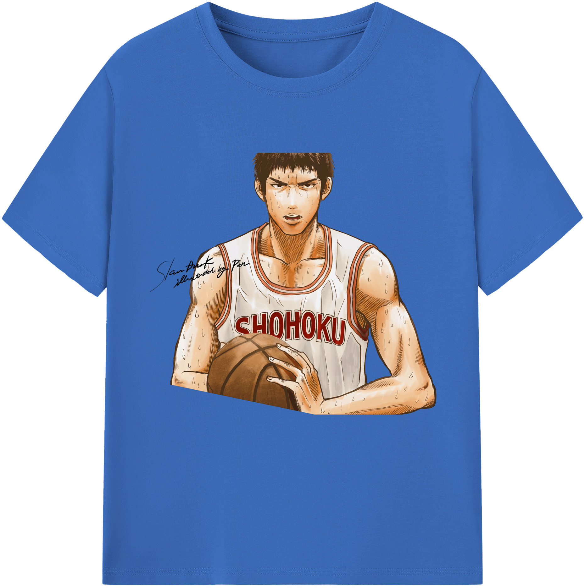 SLAM DUNK／スラムダンク 綿100％半袖Tシャツ（フロントプリント）