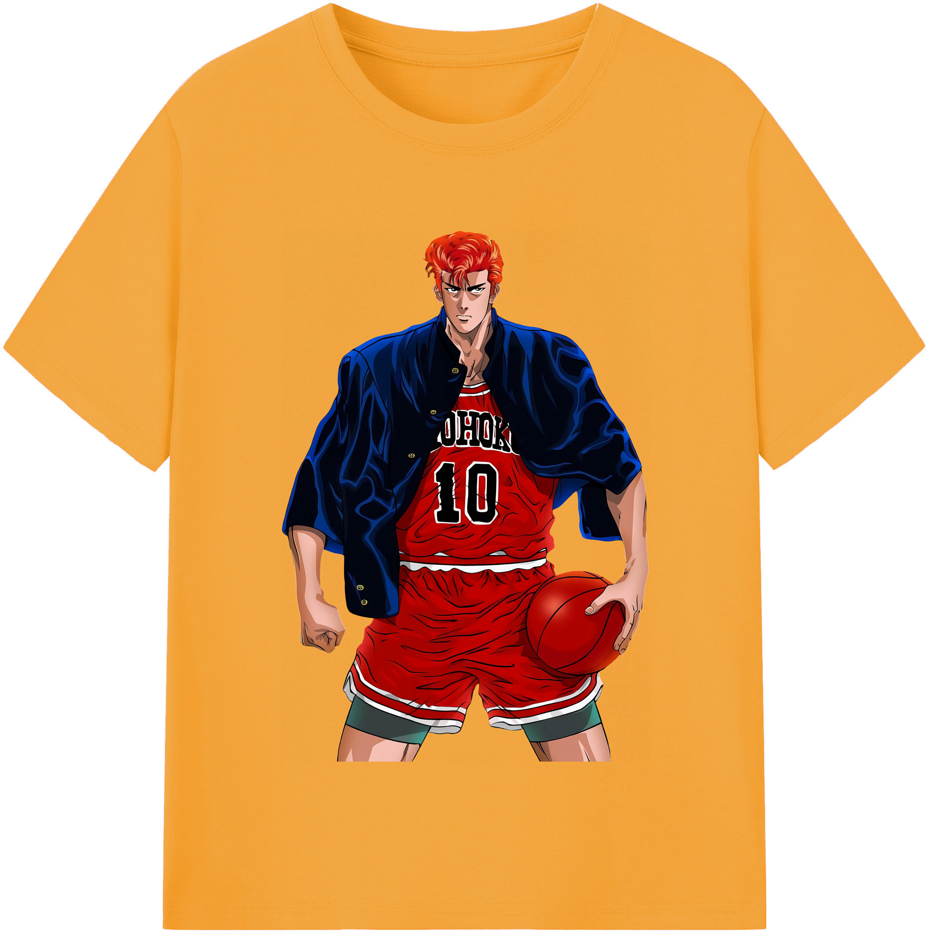 SLAM DUNK／スラムダンク 綿100％半袖Tシャツ（フロントプリント）
