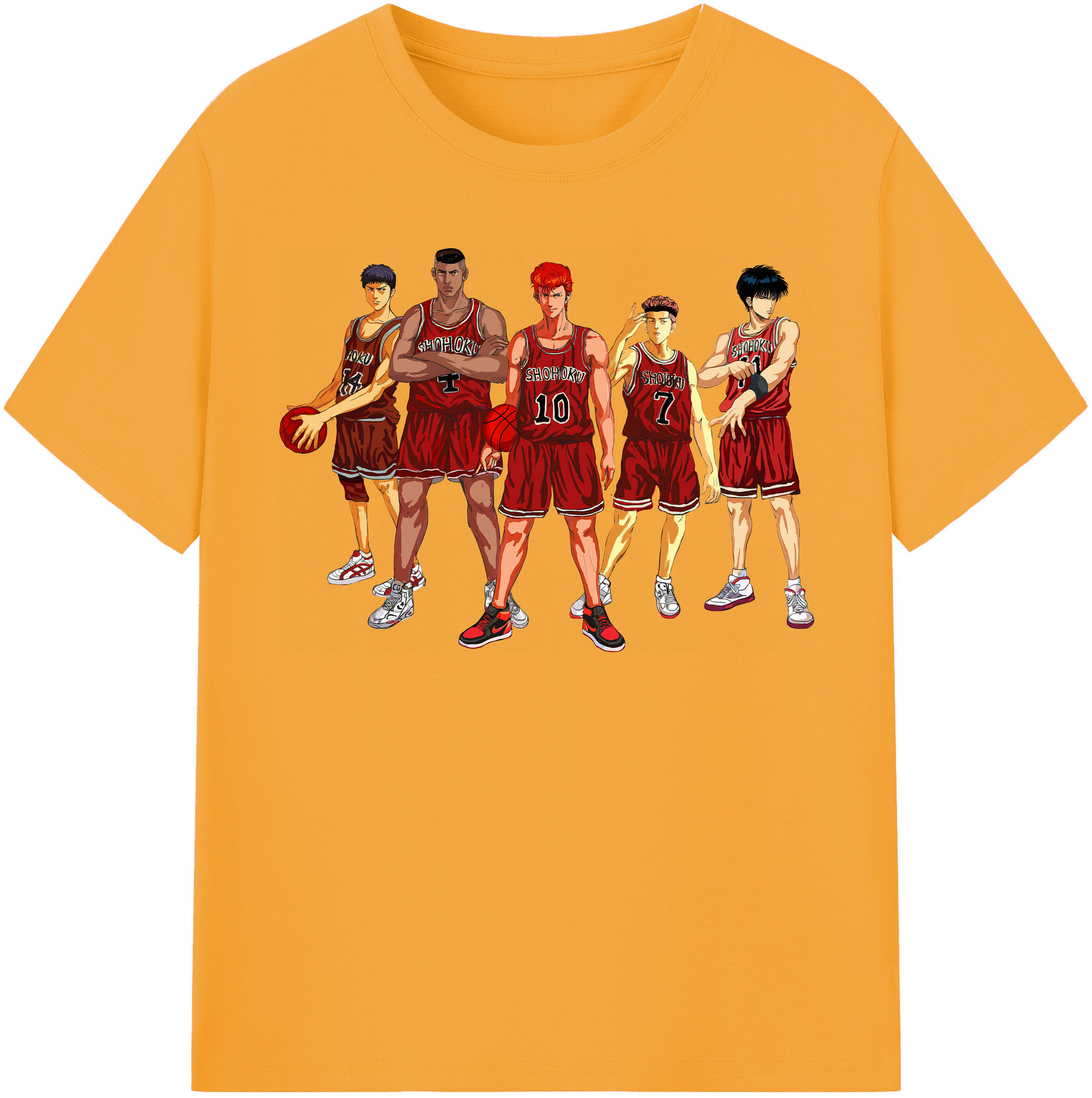 SLAM DUNK／スラムダンク 綿100％半袖Tシャツ（フロントプリント）
