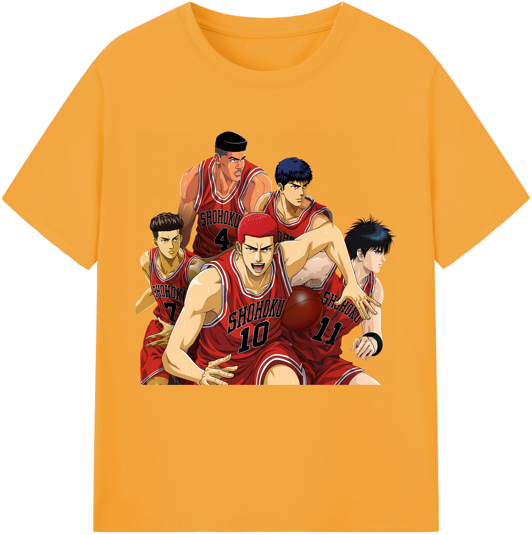 SLAM DUNK／スラムダンク 綿100％半袖Tシャツ（フロントプリント）
