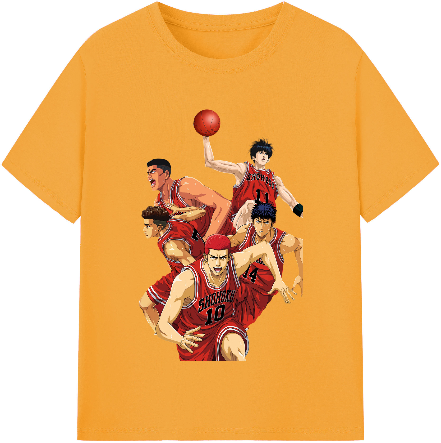 SLAM DUNK／スラムダンク 綿100％半袖Tシャツ（フロントプリント）