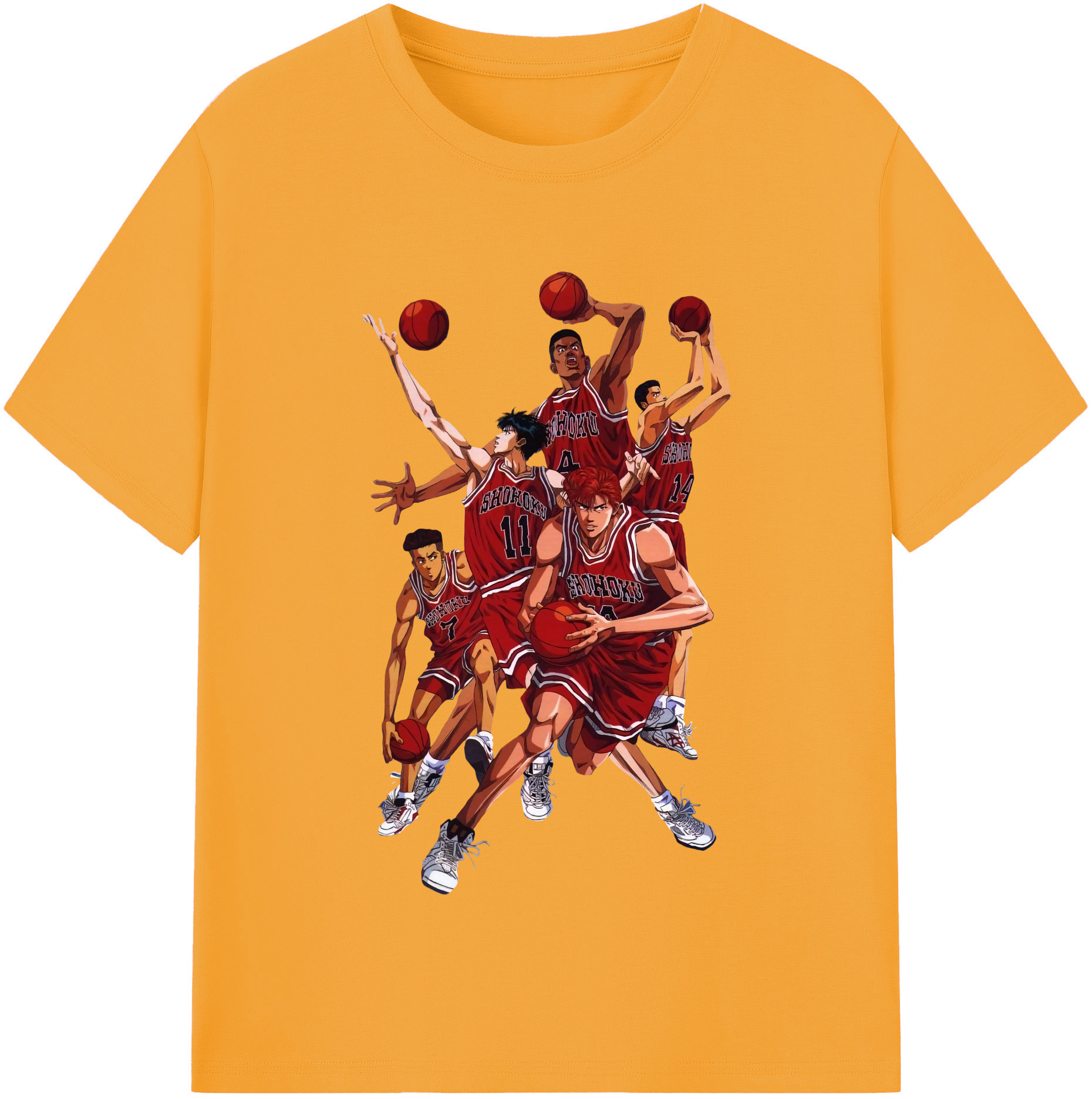 SLAM DUNK／スラムダンク 綿100％半袖Tシャツ（フロントプリント）