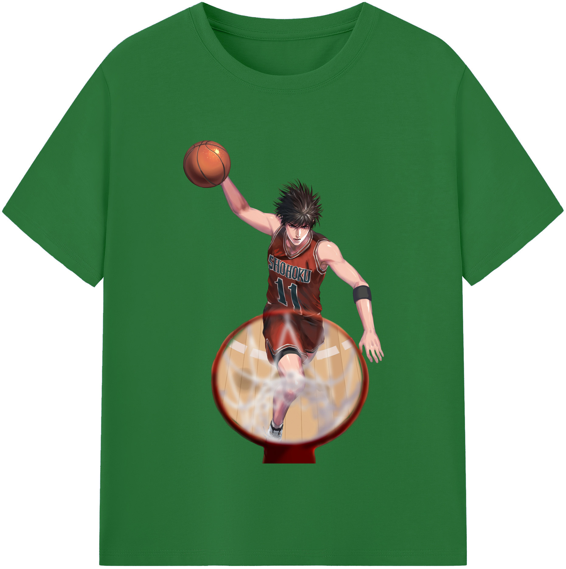 SLAM DUNK／スラムダンク 綿100％半袖Tシャツ（フロントプリント）