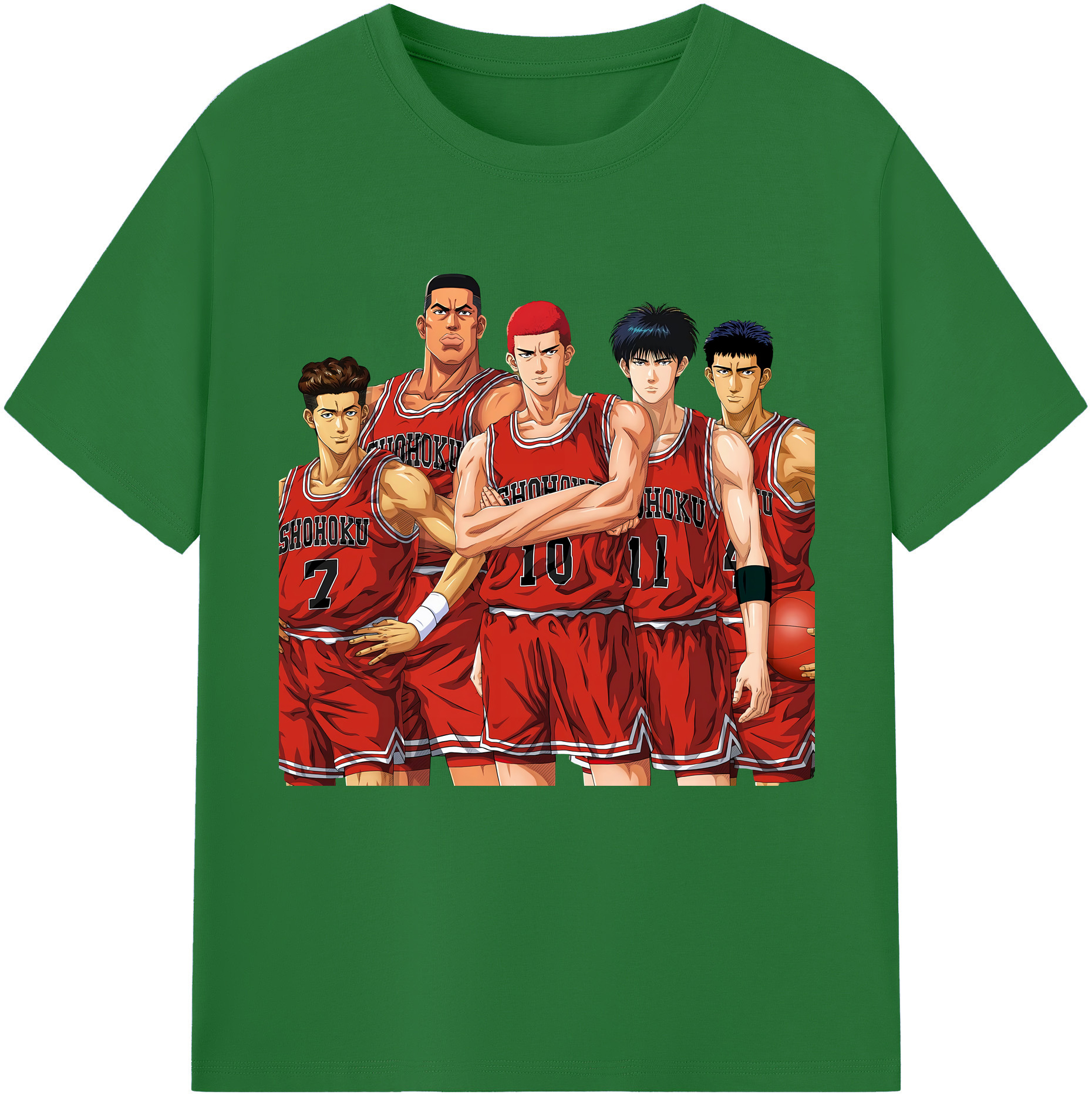 SLAM DUNK／スラムダンク 綿100％半袖Tシャツ（フロントプリント）