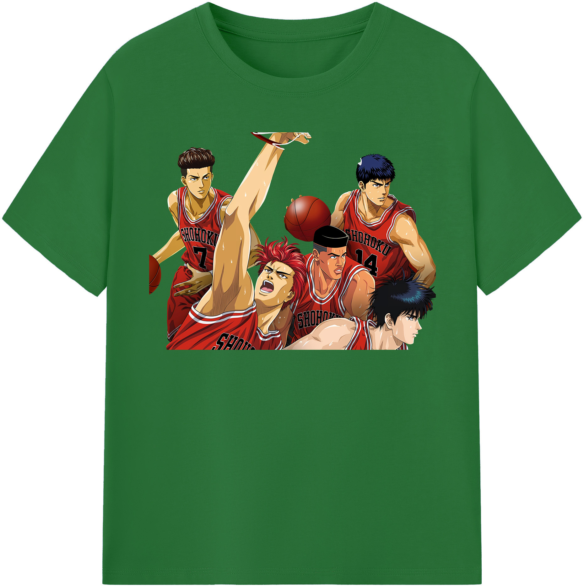 SLAM DUNK／スラムダンク 綿100％半袖Tシャツ（フロントプリント）
