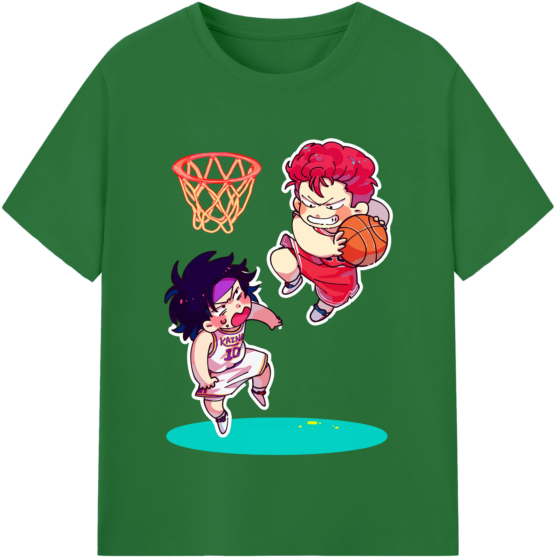 SLAM DUNK／スラムダンク 綿100％半袖Tシャツ（フロントプリント）