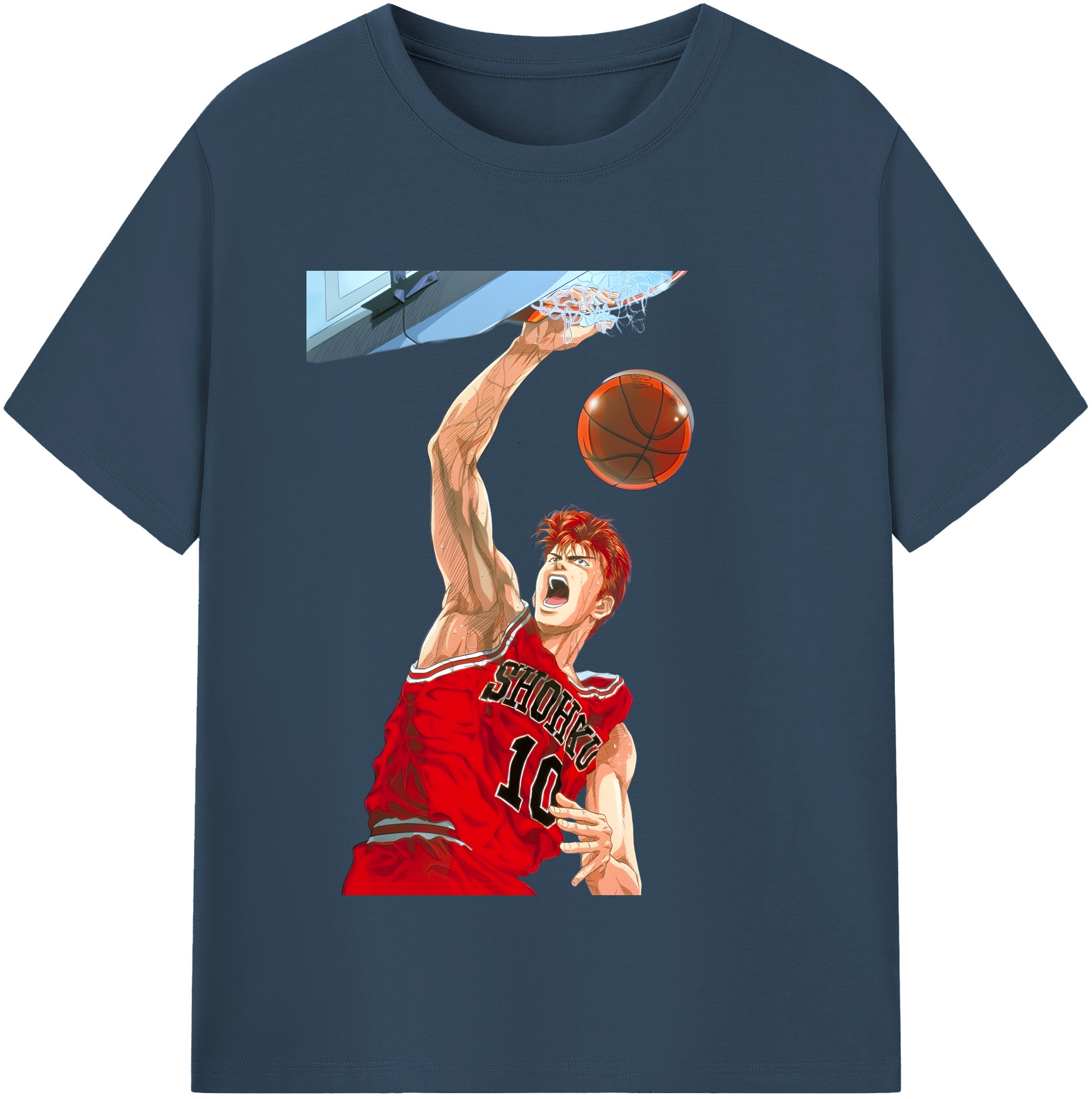 SLAM DUNK／スラムダンク 綿100％半袖Tシャツ（フロントプリント）