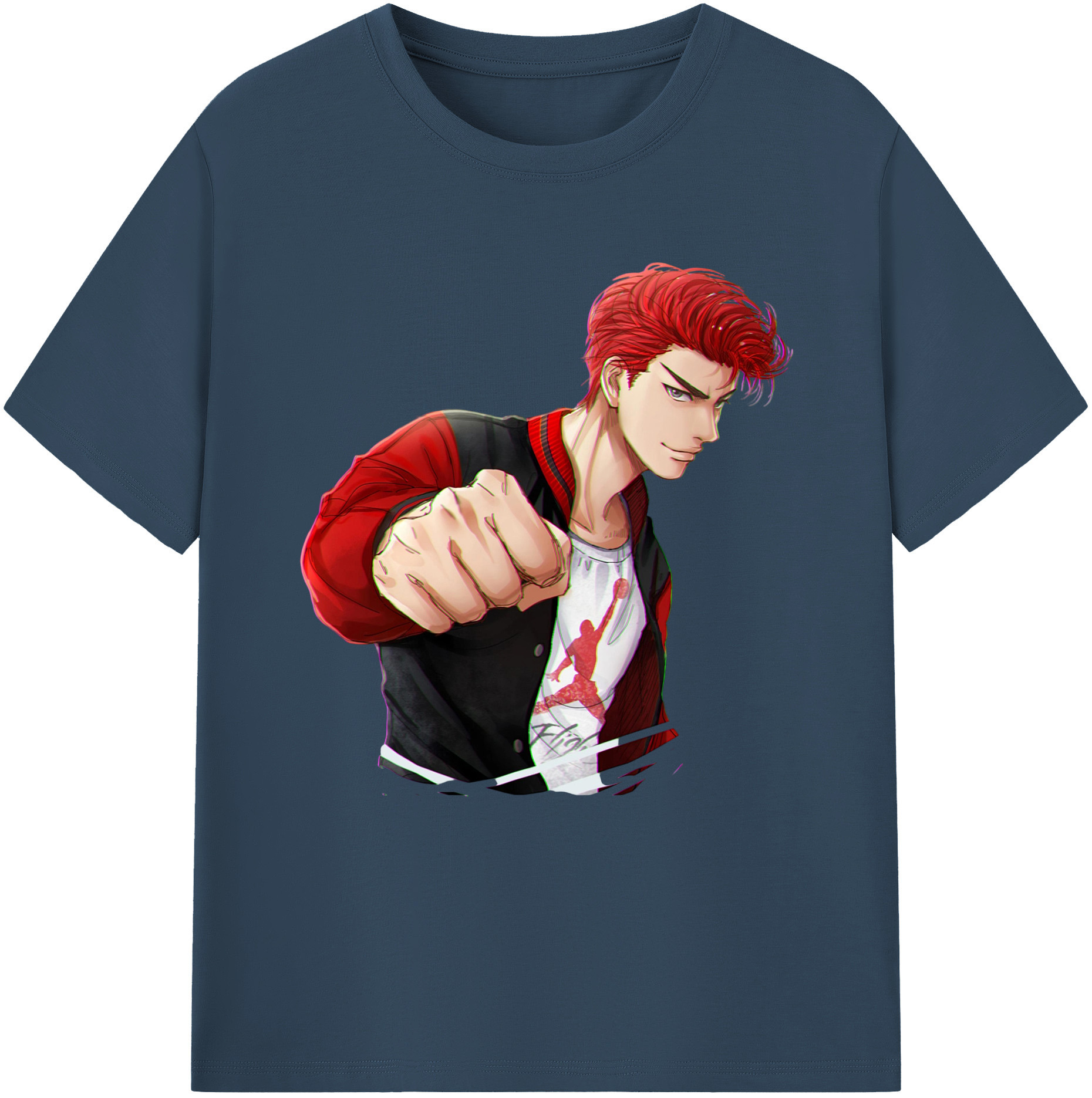 SLAM DUNK／スラムダンク 綿100％半袖Tシャツ（フロントプリント）