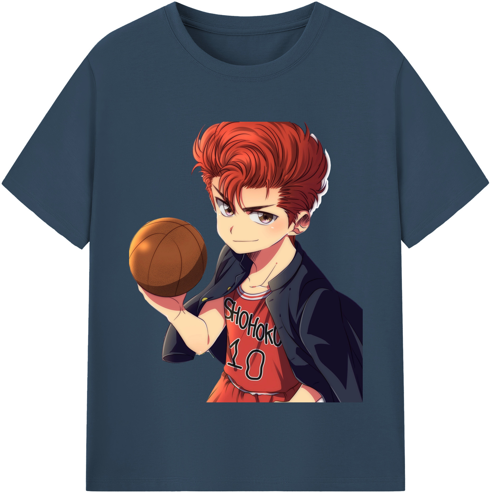 SLAM DUNK／スラムダンク 綿100％半袖Tシャツ（フロントプリント）