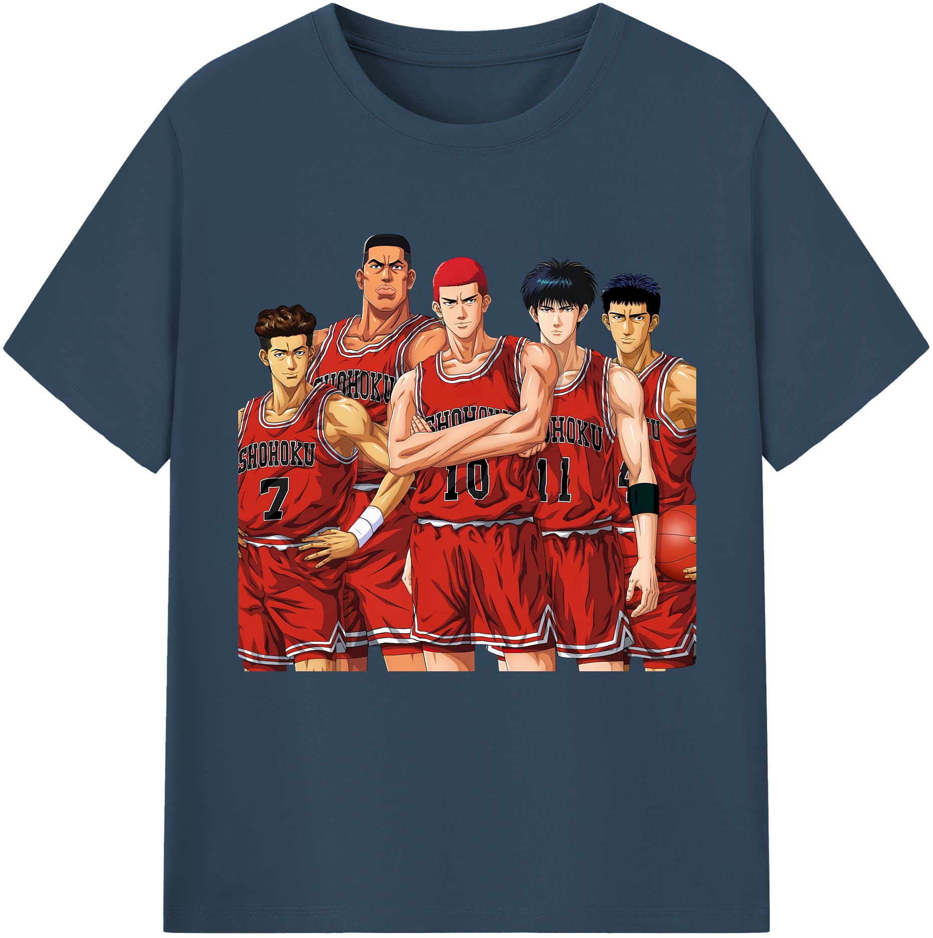 SLAM DUNK／スラムダンク 綿100％半袖Tシャツ（フロントプリント）