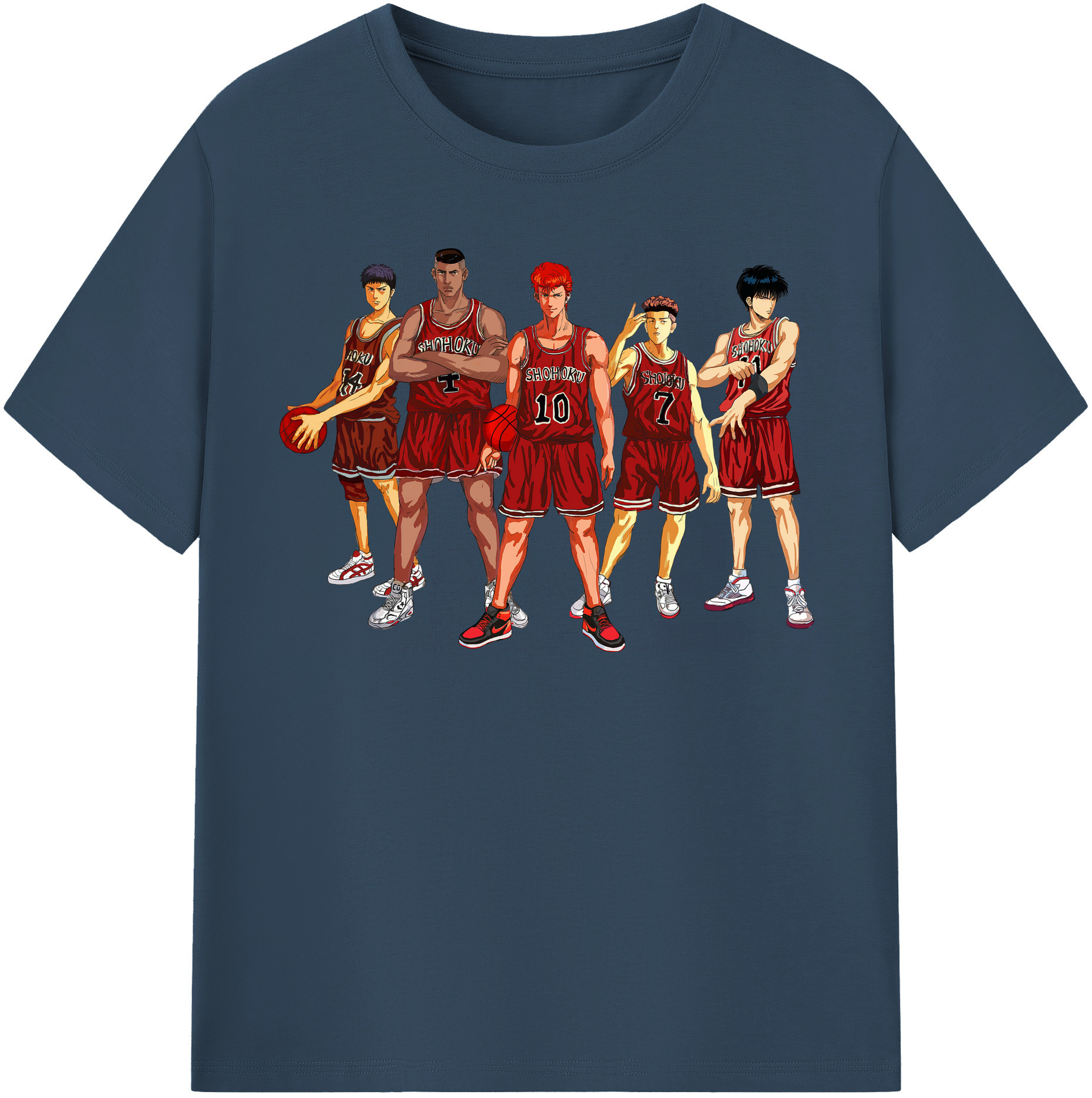 SLAM DUNK／スラムダンク 綿100％半袖Tシャツ（フロントプリント）