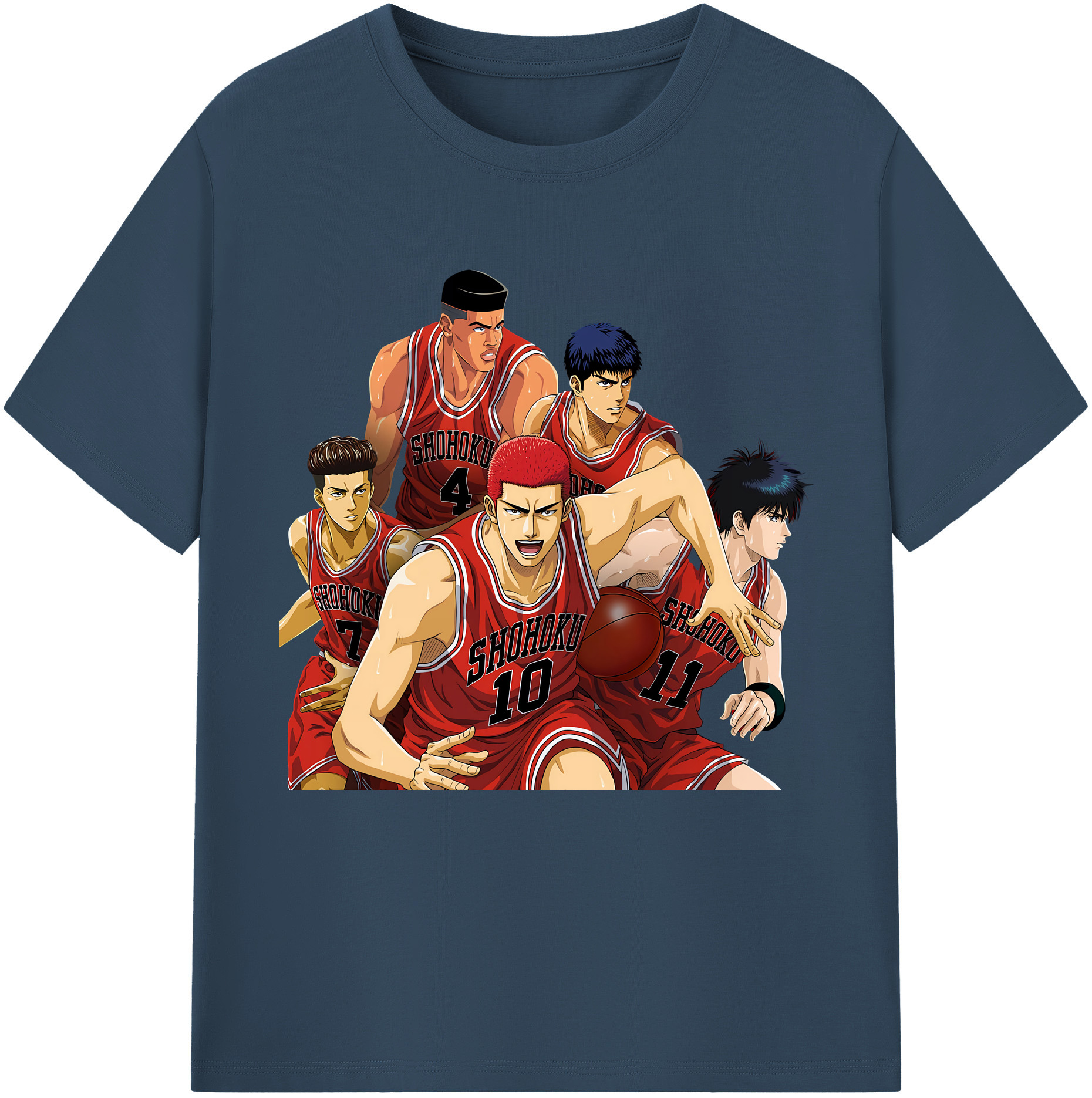 SLAM DUNK／スラムダンク 綿100％半袖Tシャツ（フロントプリント）