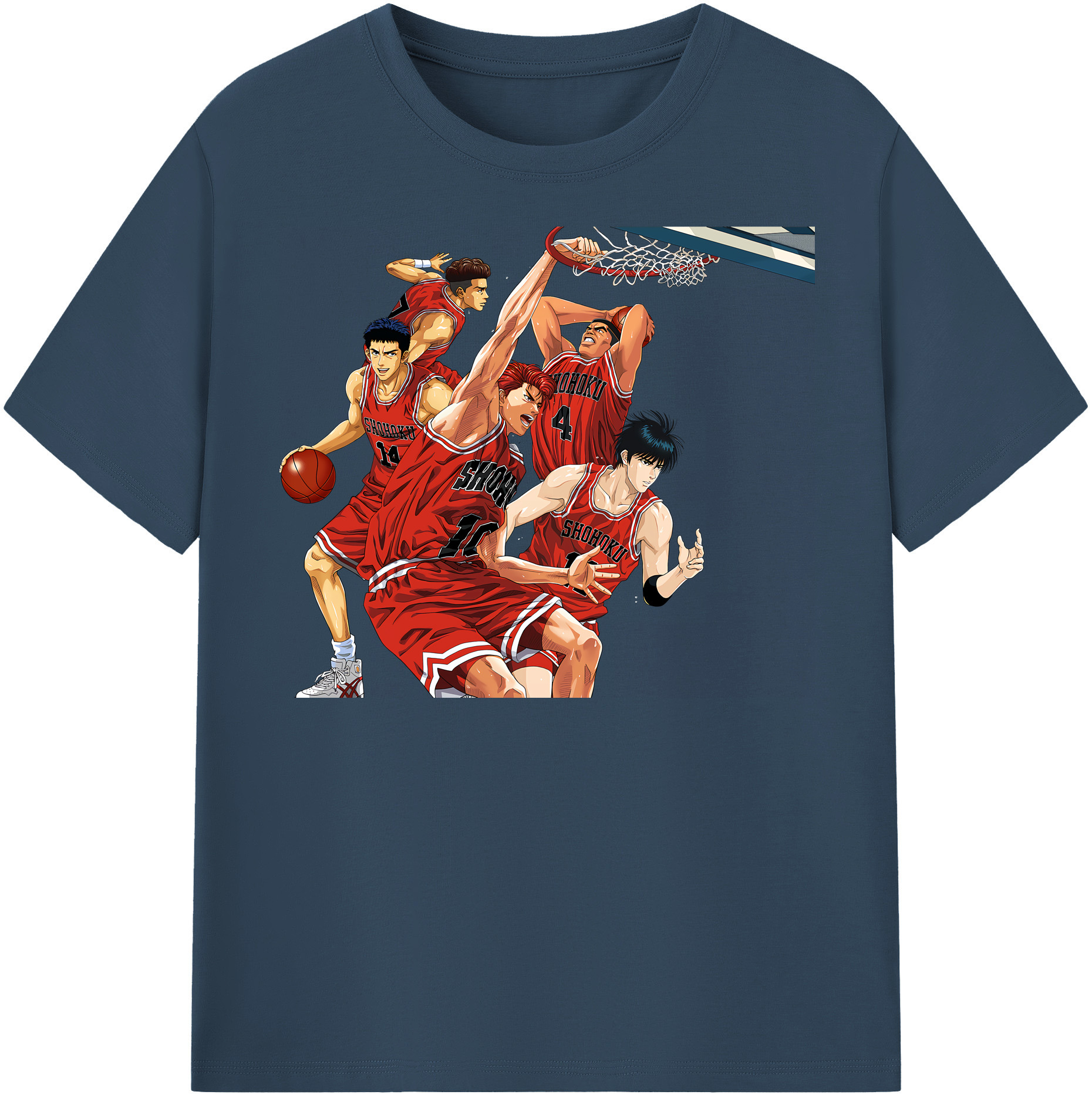 SLAM DUNK／スラムダンク 綿100％半袖Tシャツ（フロントプリント）