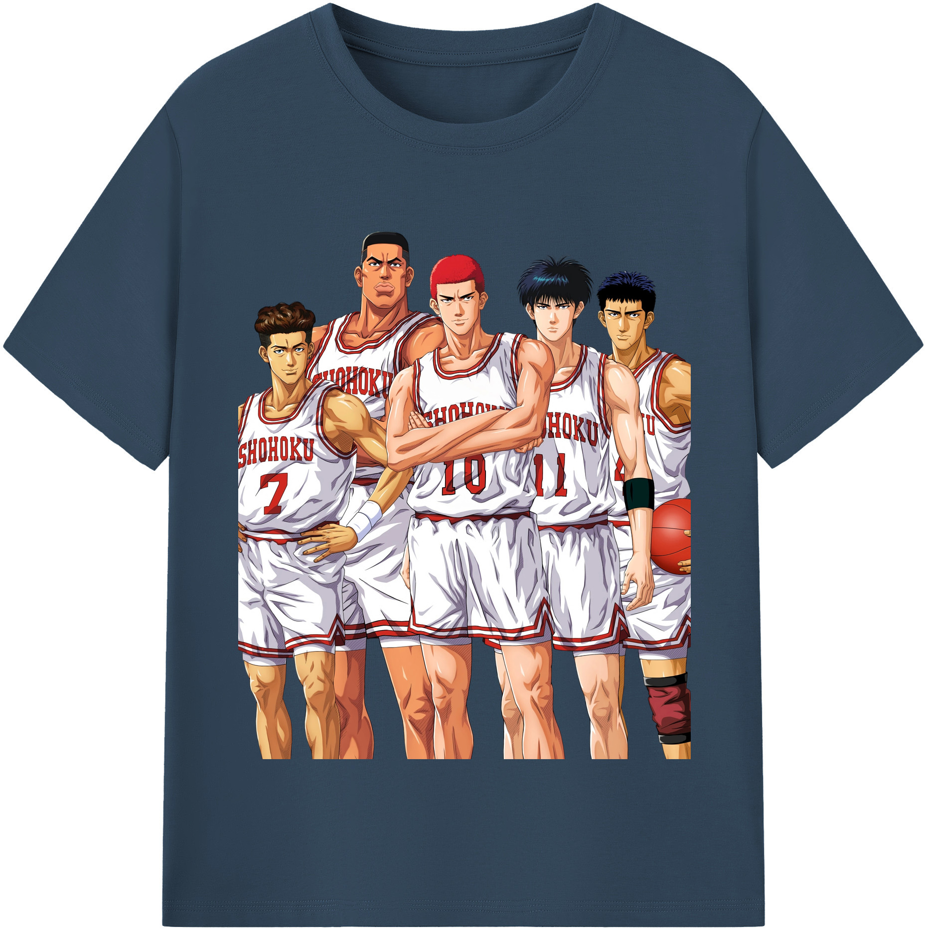 SLAM DUNK／スラムダンク 綿100％半袖Tシャツ（フロントプリント）