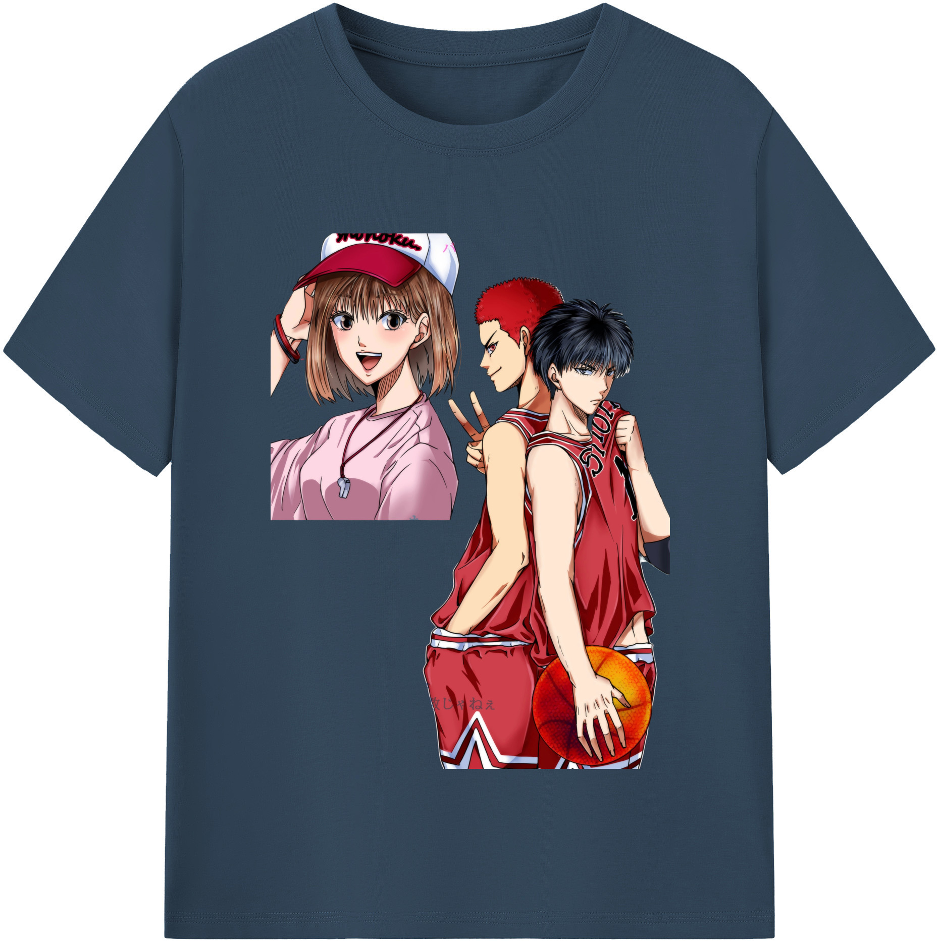 SLAM DUNK／スラムダンク 綿100％半袖Tシャツ（フロントプリント）