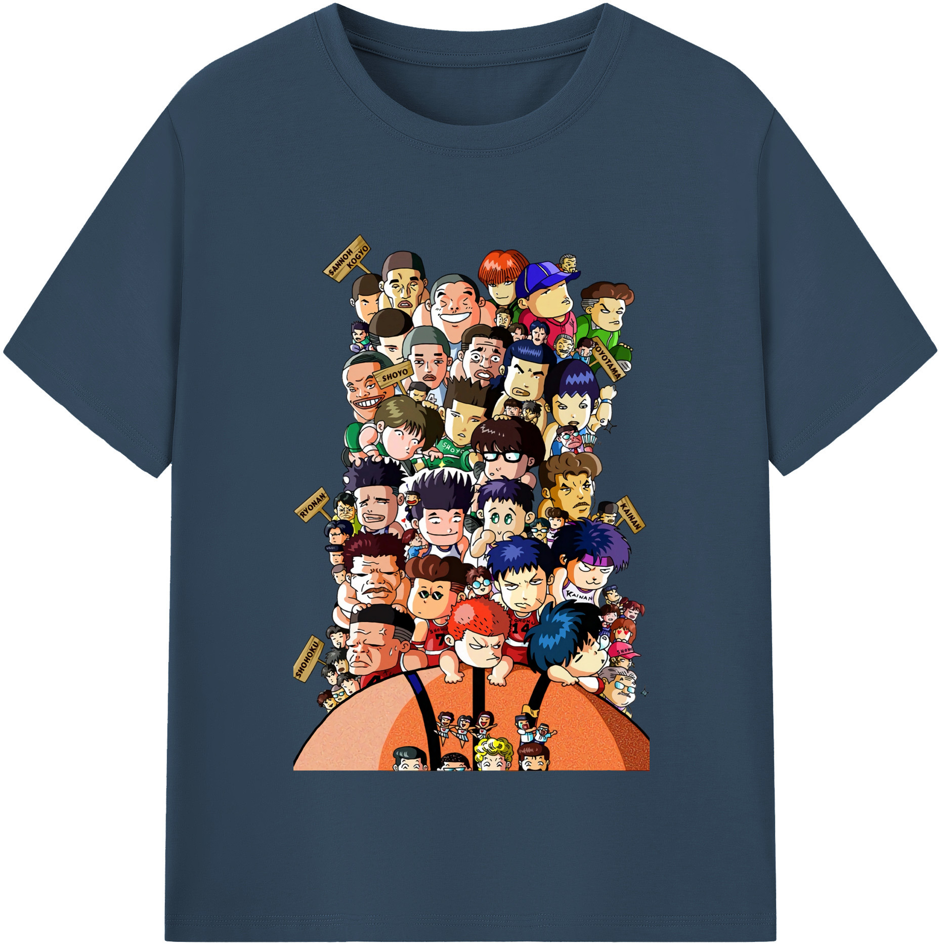 SLAM DUNK／スラムダンク 綿100％半袖Tシャツ（フロントプリント）
