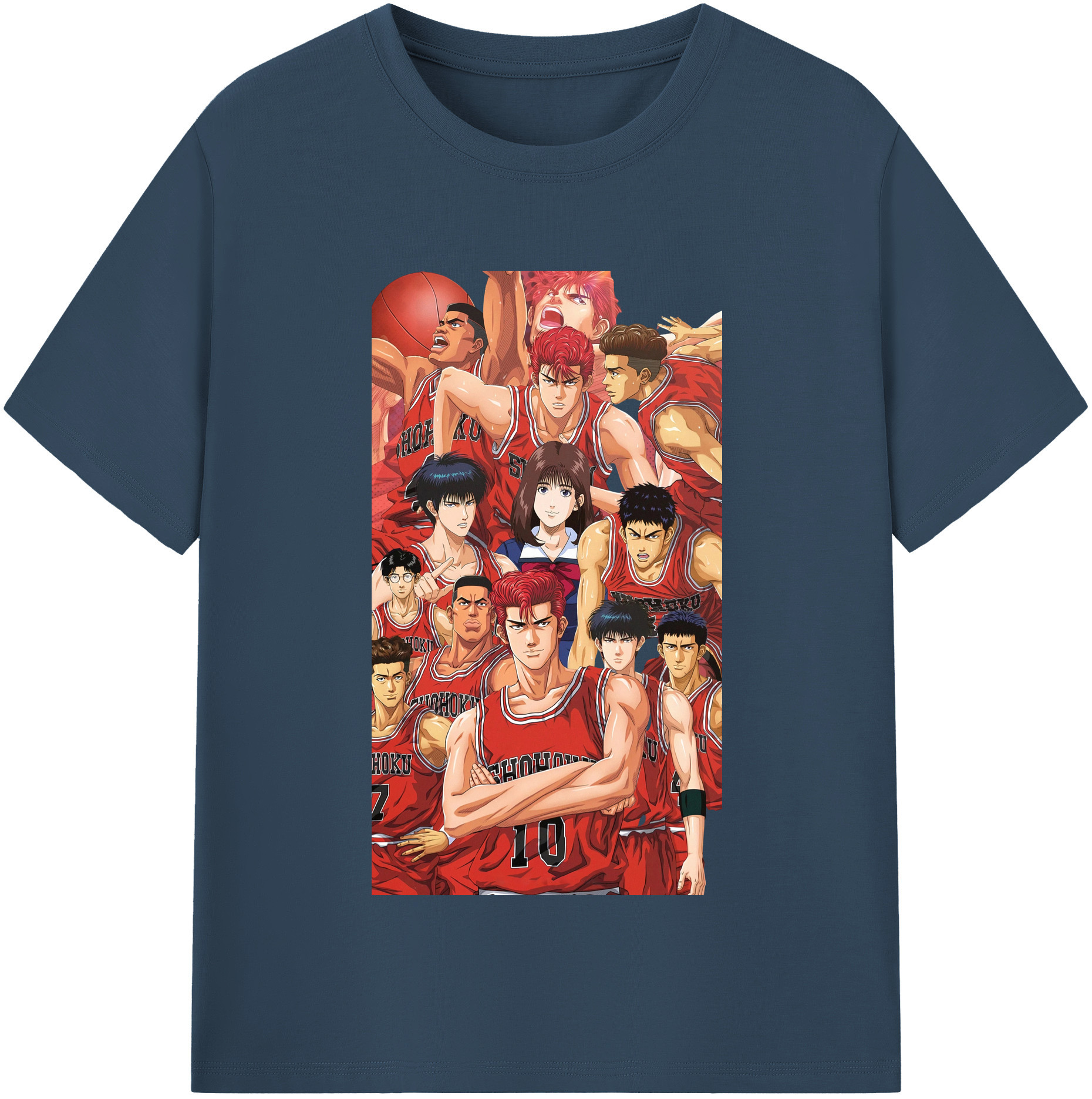 SLAM DUNK／スラムダンク 綿100％半袖Tシャツ（フロントプリント）