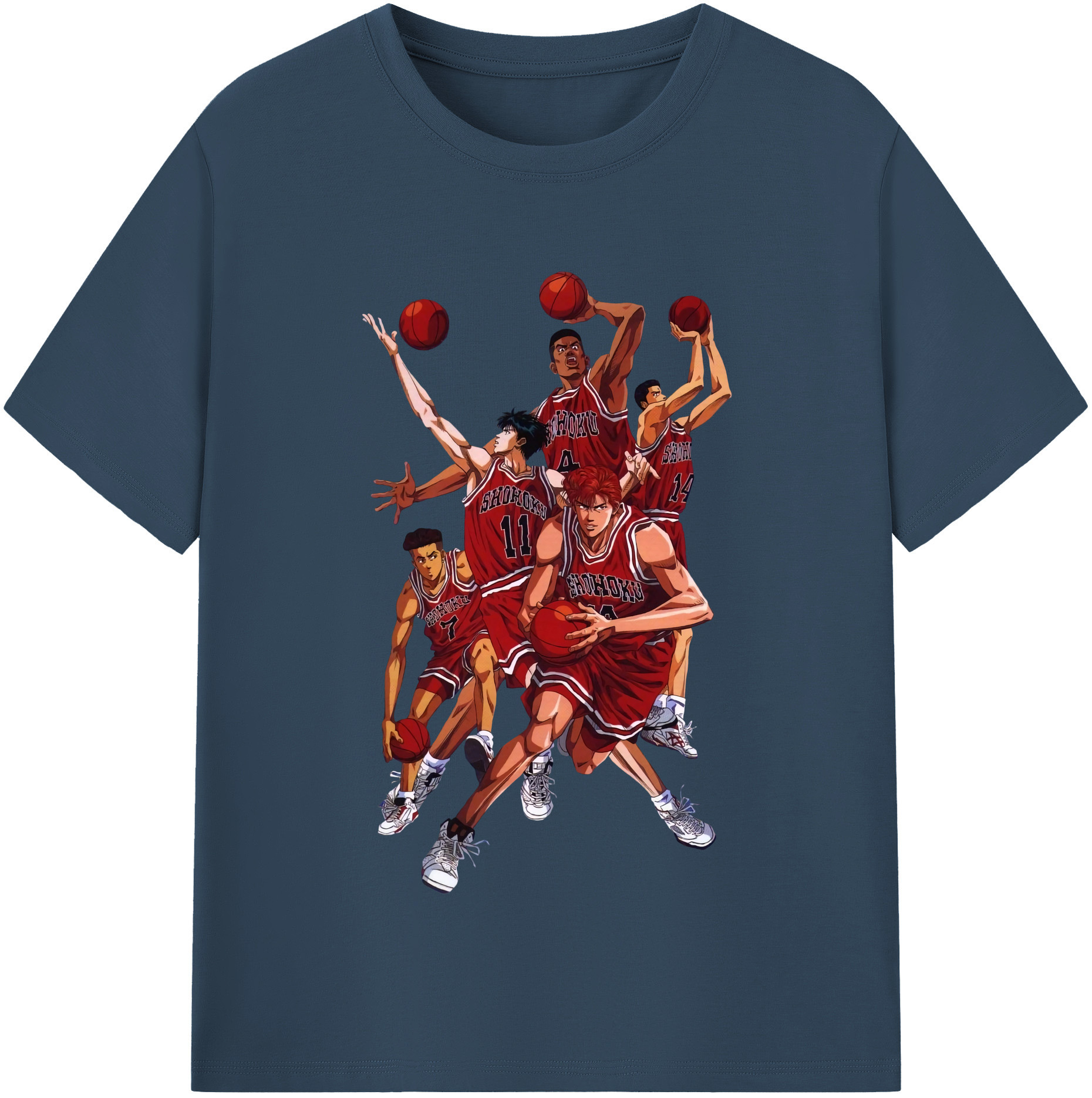 SLAM DUNK／スラムダンク 綿100％半袖Tシャツ（フロントプリント）