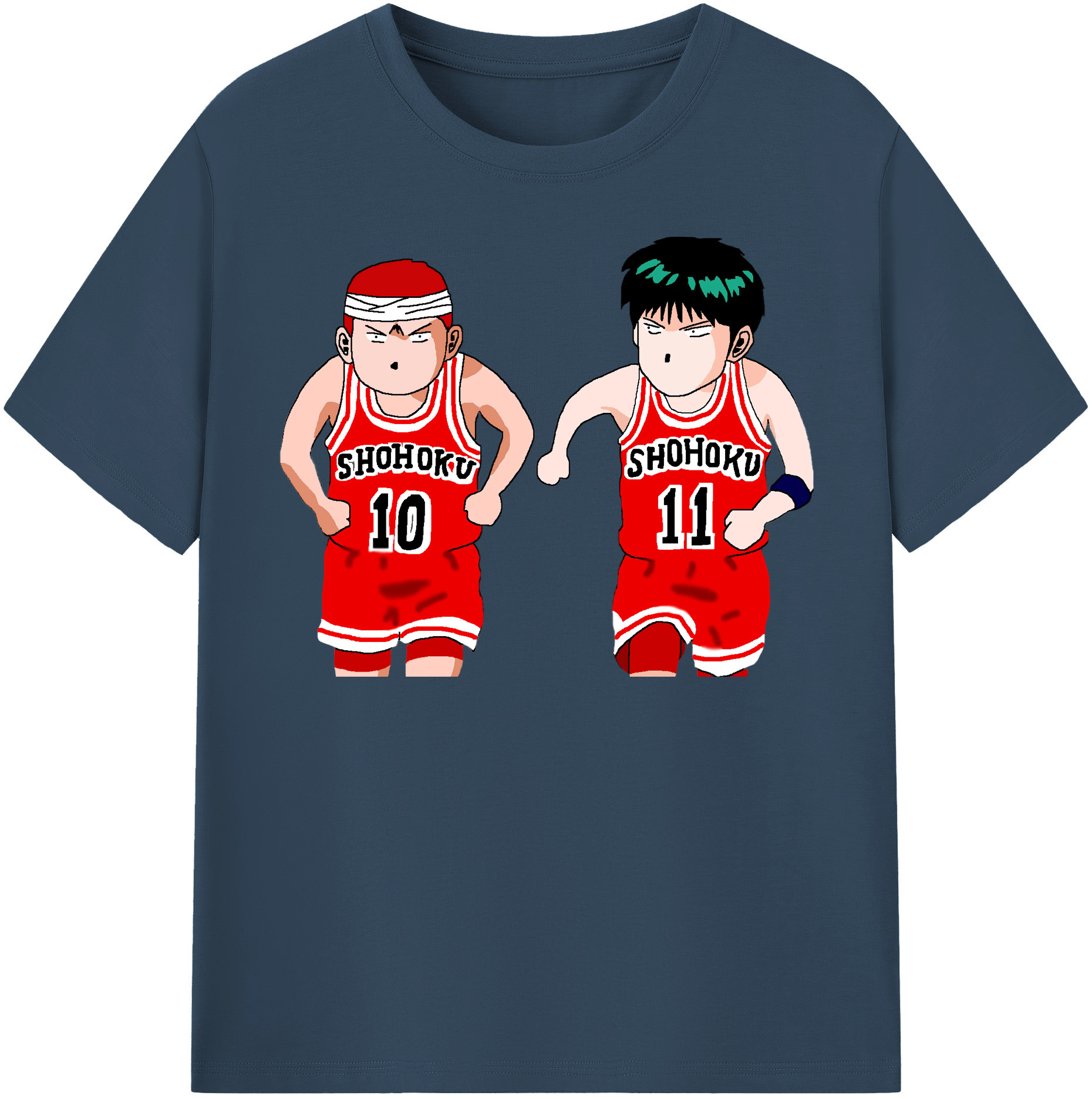 SLAM DUNK／スラムダンク 綿100％半袖Tシャツ（フロントプリント）