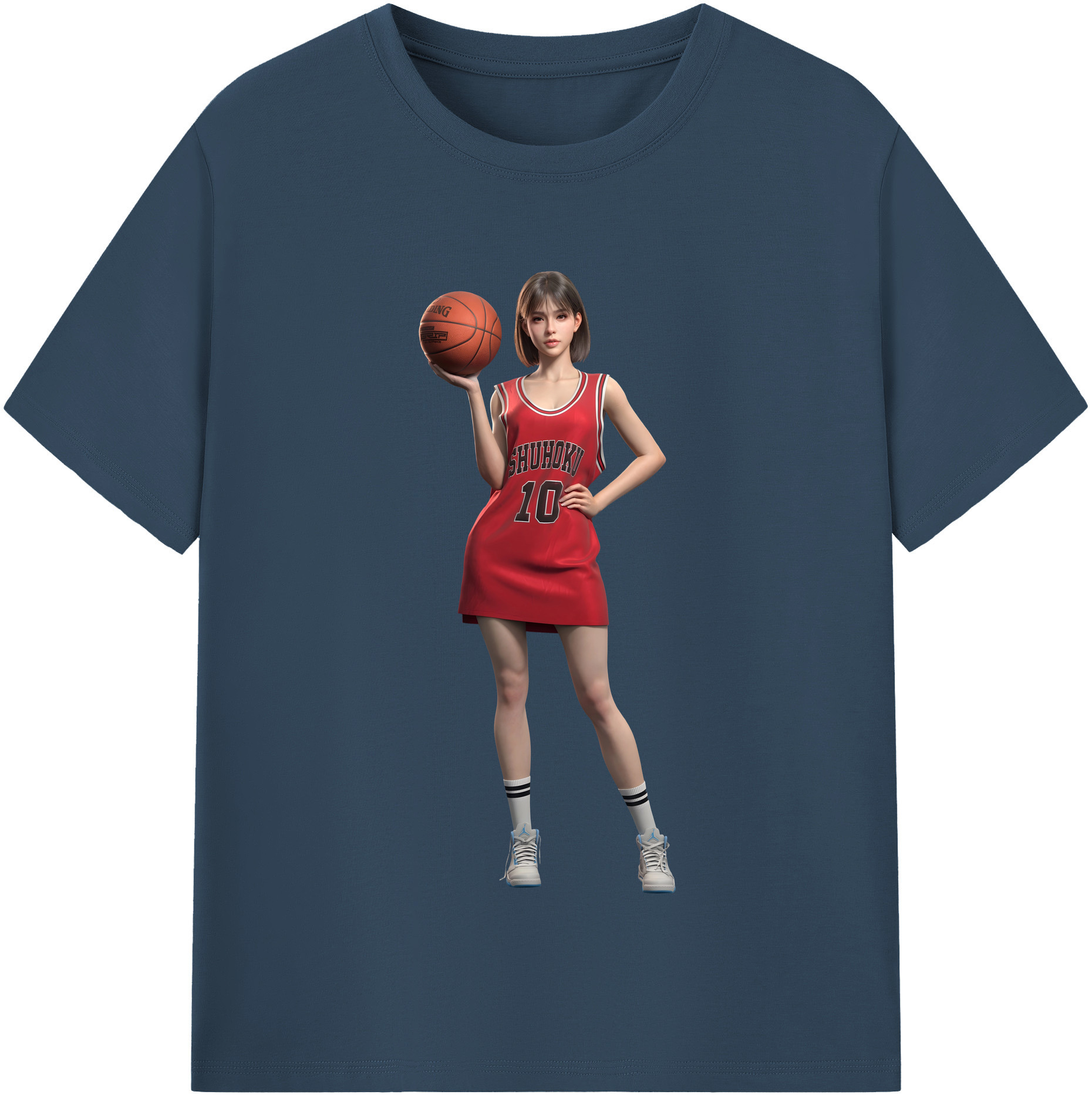 SLAM DUNK／スラムダンク 綿100％半袖Tシャツ（フロントプリント）