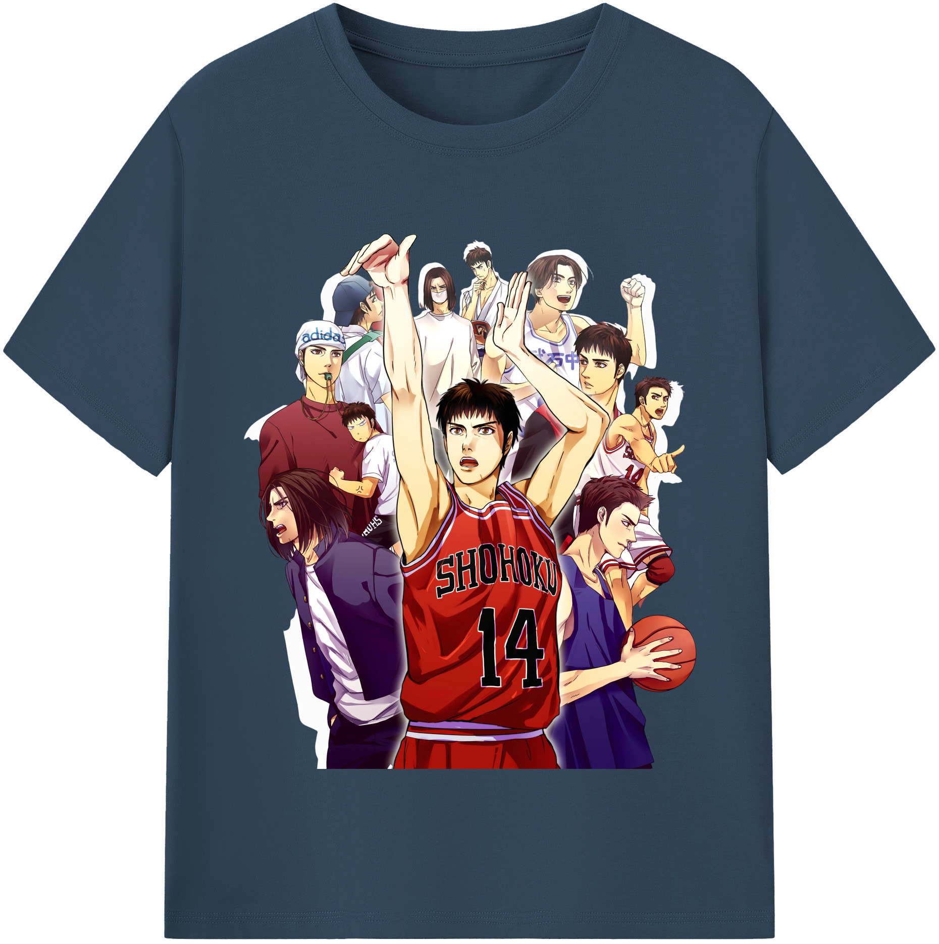 SLAM DUNK／スラムダンク 綿100％半袖Tシャツ（フロントプリント）