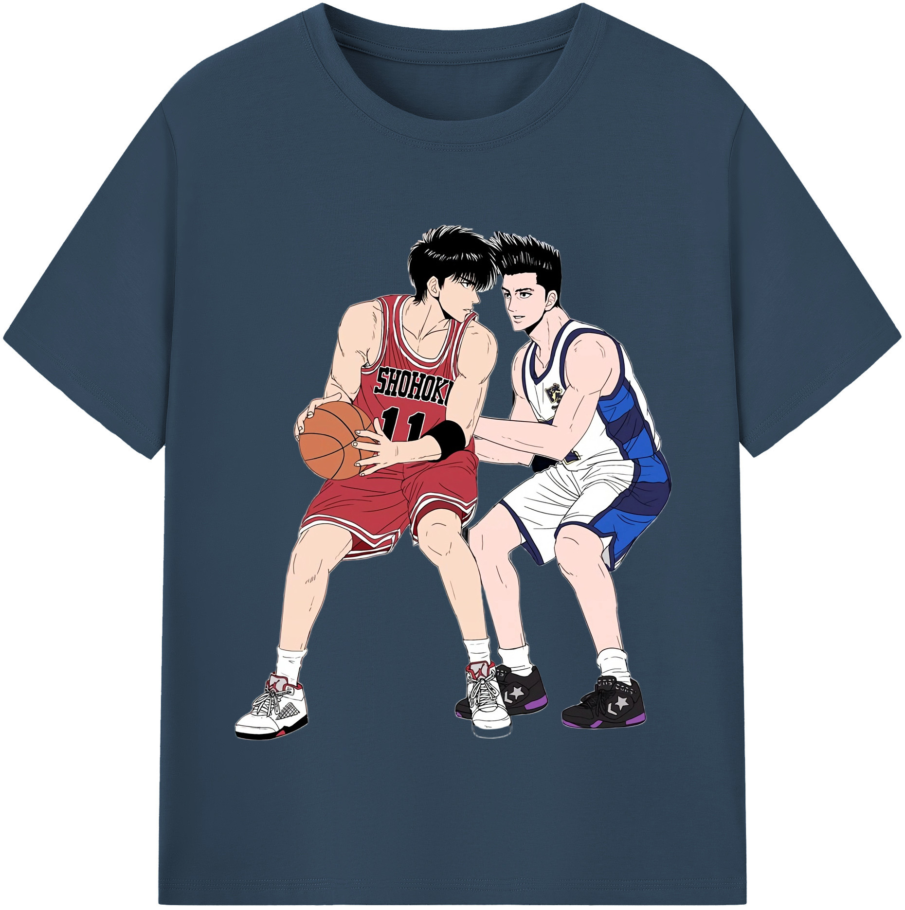SLAM DUNK／スラムダンク 綿100％半袖Tシャツ（フロントプリント）